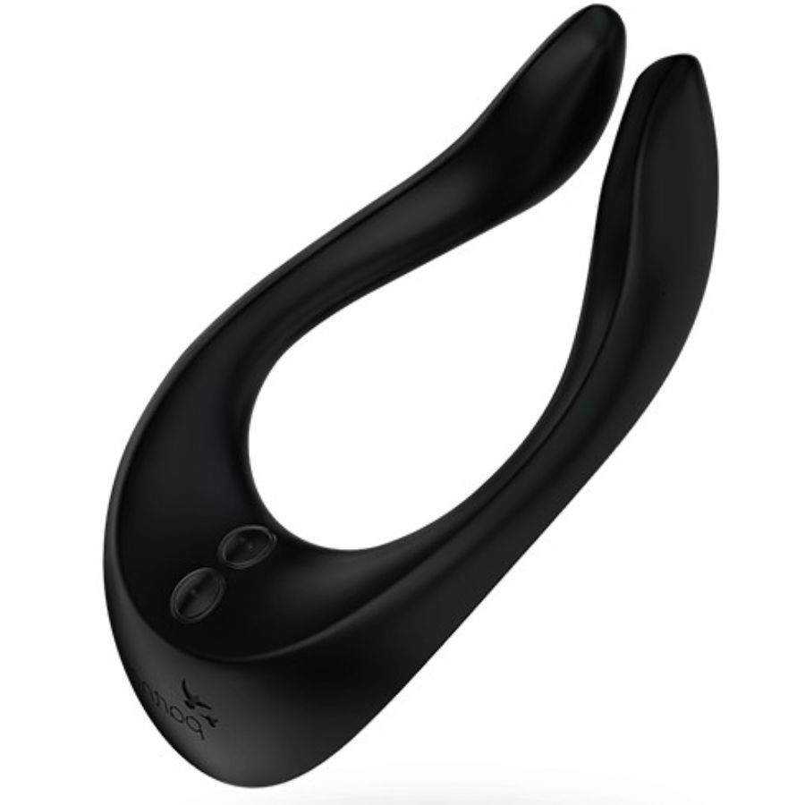 Schwarzer Partner-Vibrator mit zwei Bedienelementen.