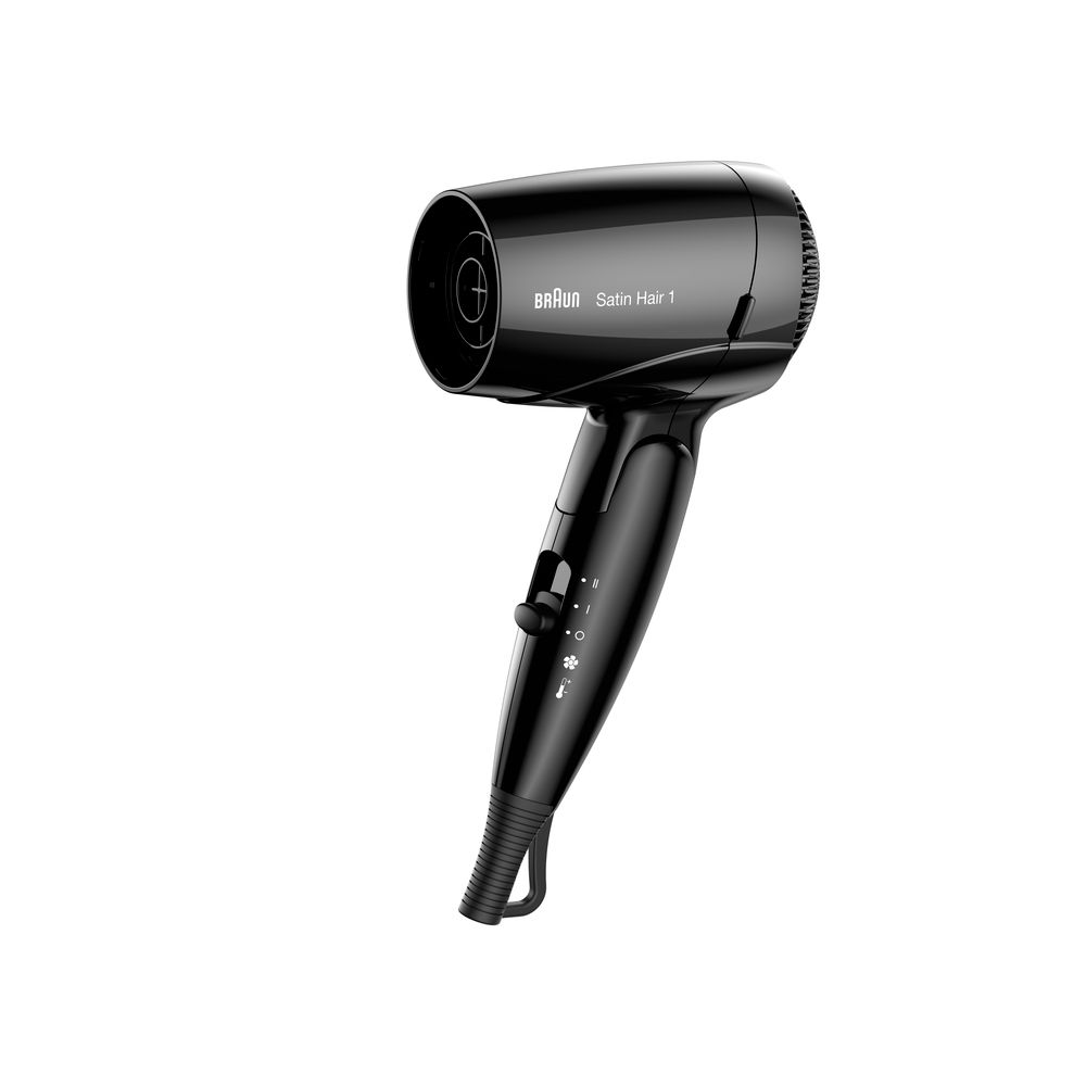 Schwarzer Braun Satin Hair 1 Haartrockner mit Stylingdüse.