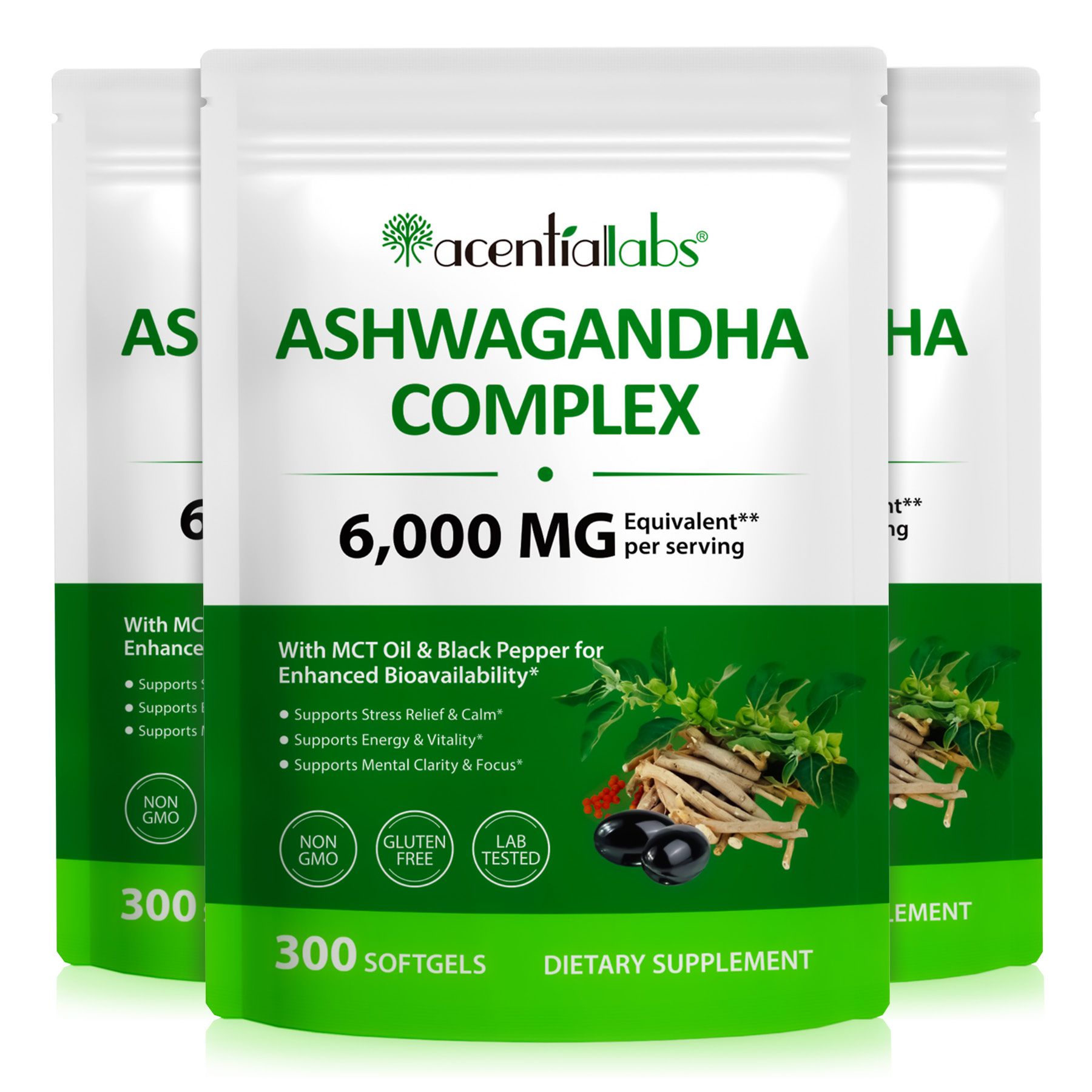 ALIVER Ashwagandha Extrakt Komplex Hochdosiert Softgels Laborgeprüft