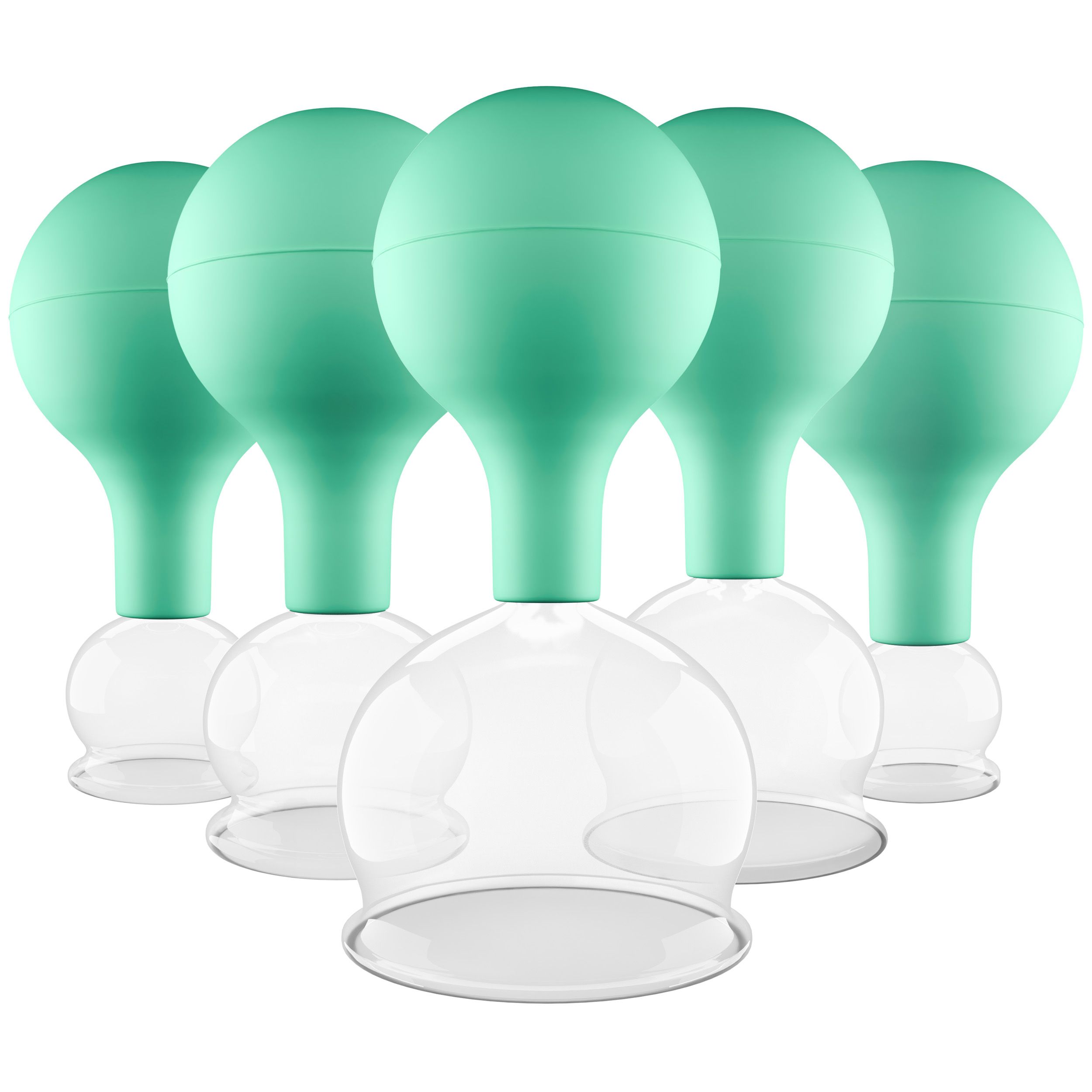 pulox Schröpfgläser Set aus Echtglas Grün