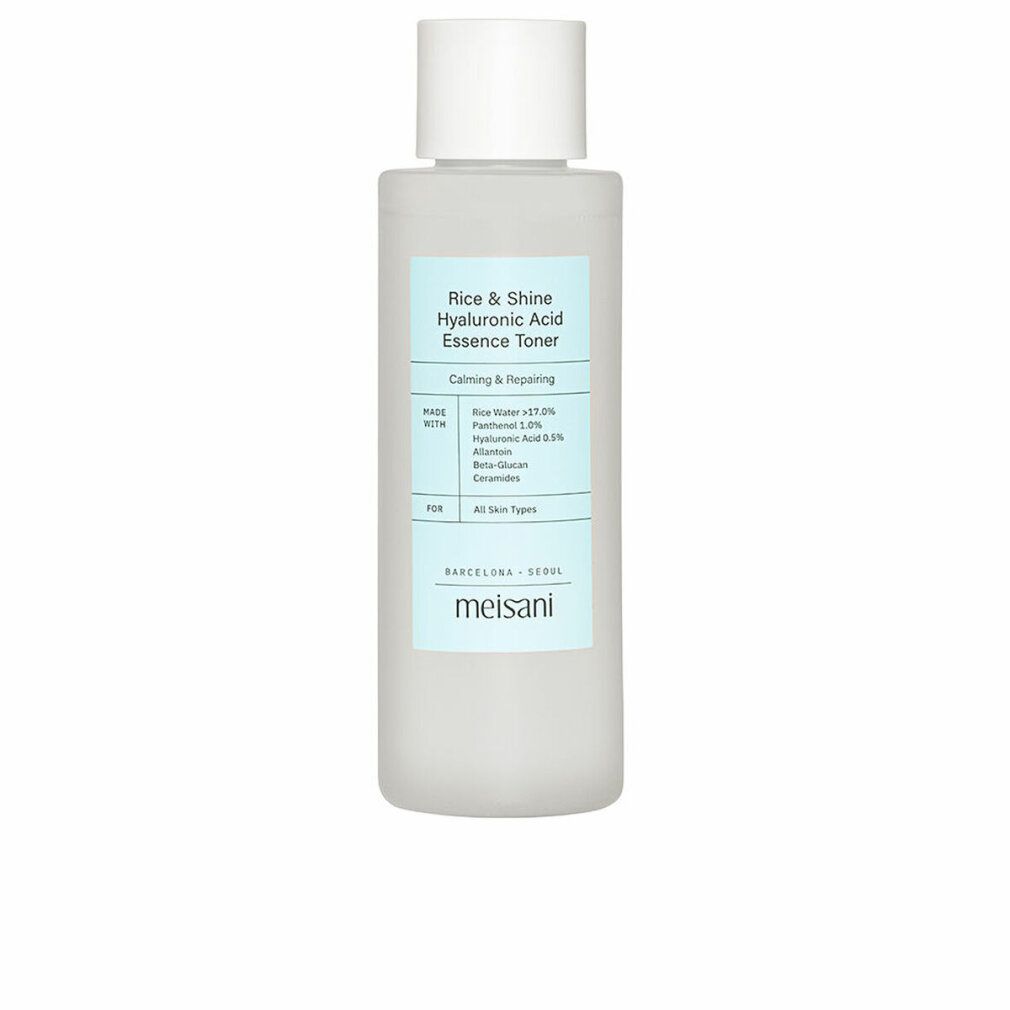 Zylindrische Flasche mit weißem Deckel. Etikett mit Produktnamen und Inhaltsstoffen. Marke: Meisani.