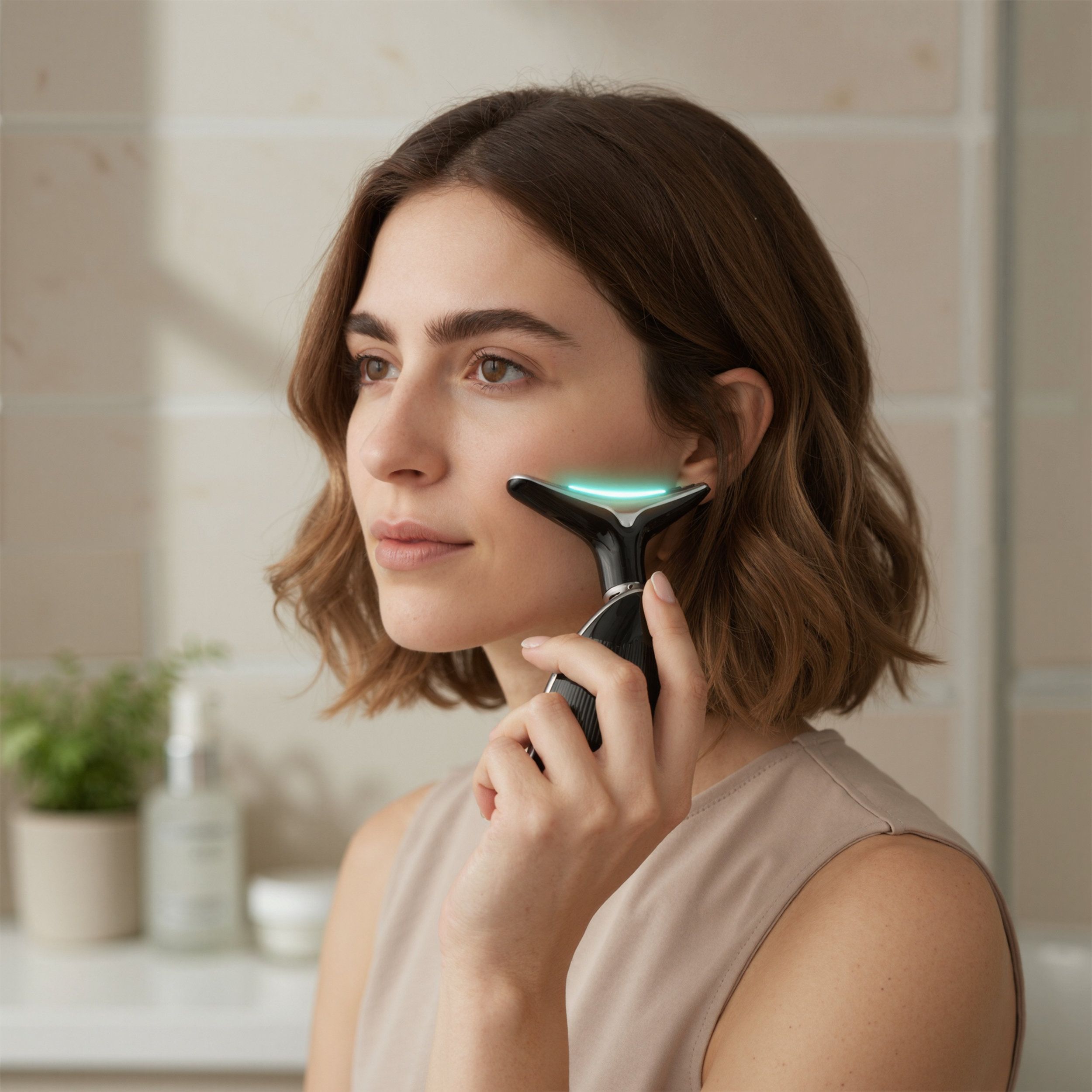 EMS- & LED-Gesichtsreinigungsgerät – Positive/Negative Ionen, Anti-Aging, Straffend & Wärme