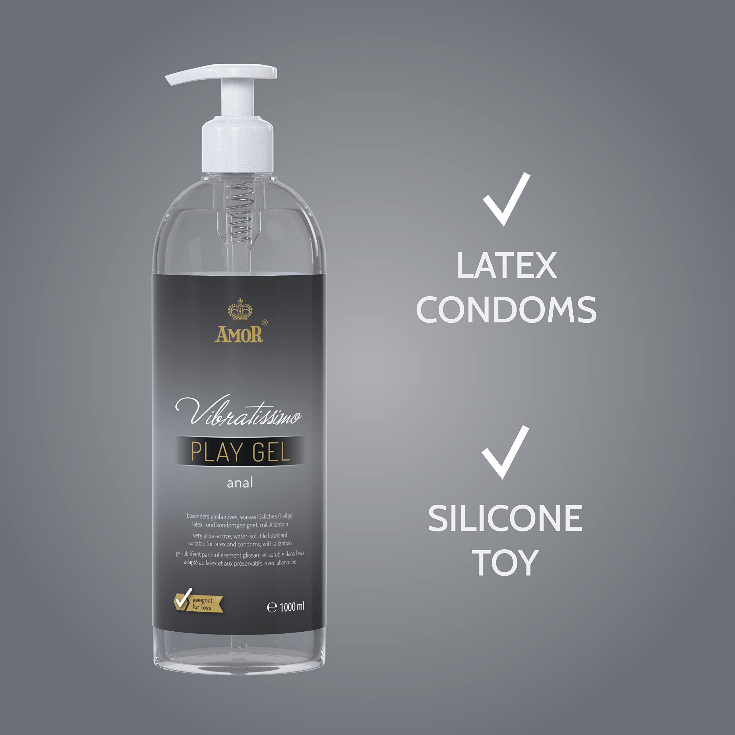 Vibratissimo Play Gel Anal Flasche mit Pumpspender. Kompatibel mit Latexkondomen und Silikontoys.