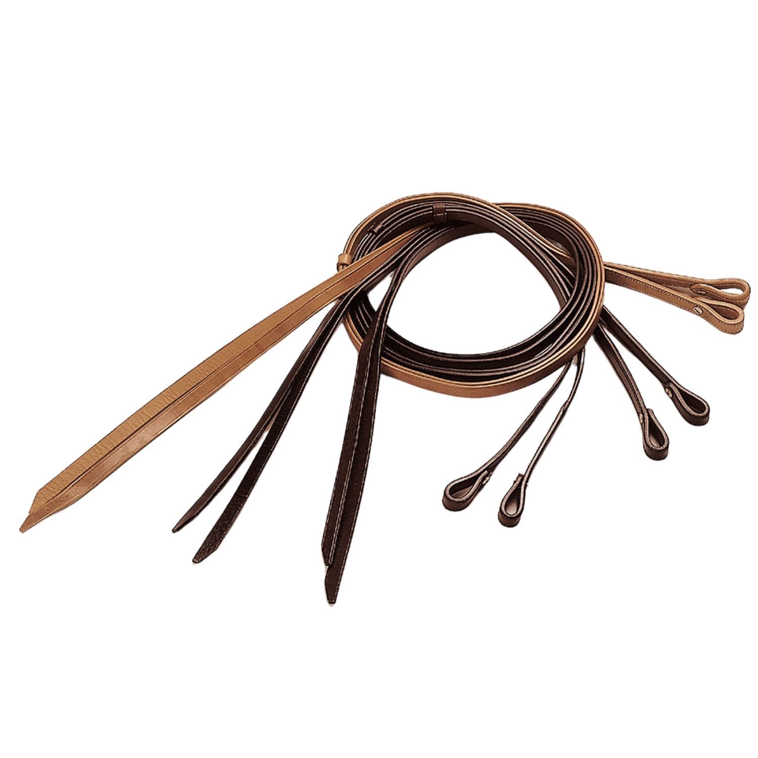 AMKA Westernzügel Eco, braun und hellbraun. Mehrere Riemen mit Schlaufen.