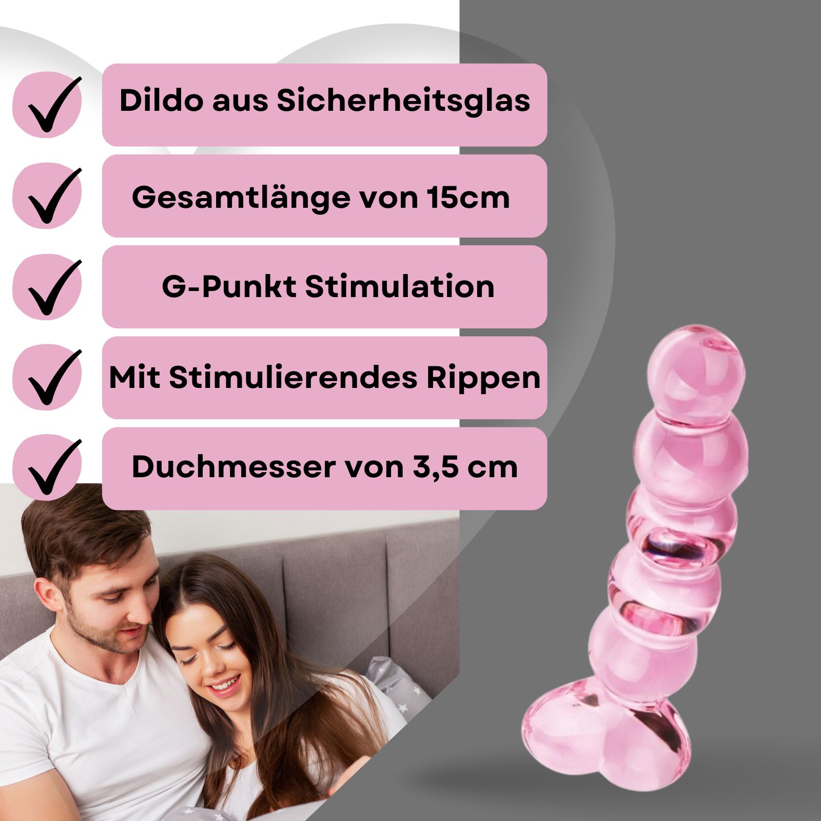 Lovelyness - Dildo aus Glas - Heart