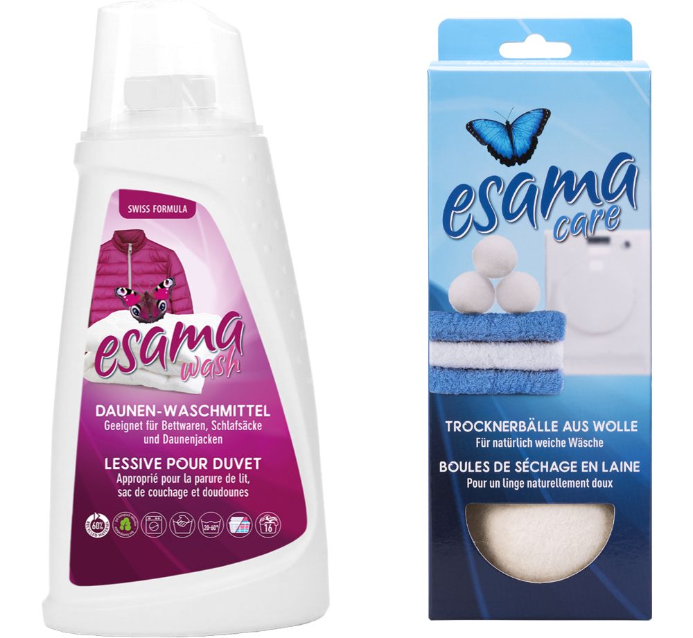 Esama wash Daunenwaschmittel + Trocknerbälle