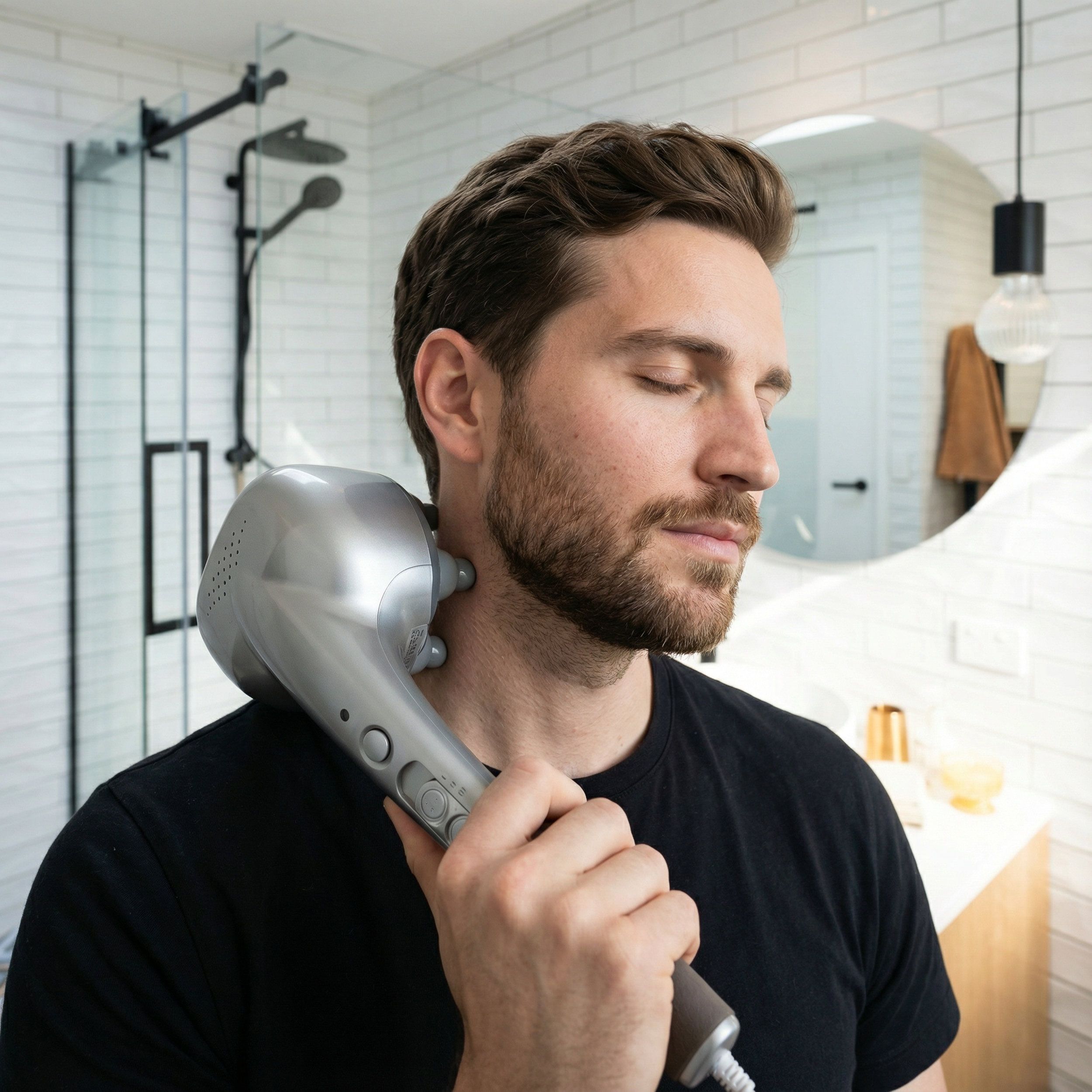 Massagepistole mit 4 Aufsätzen – Tiefenmuskelmassage für Rücken, Schultern, Nacken & Beine