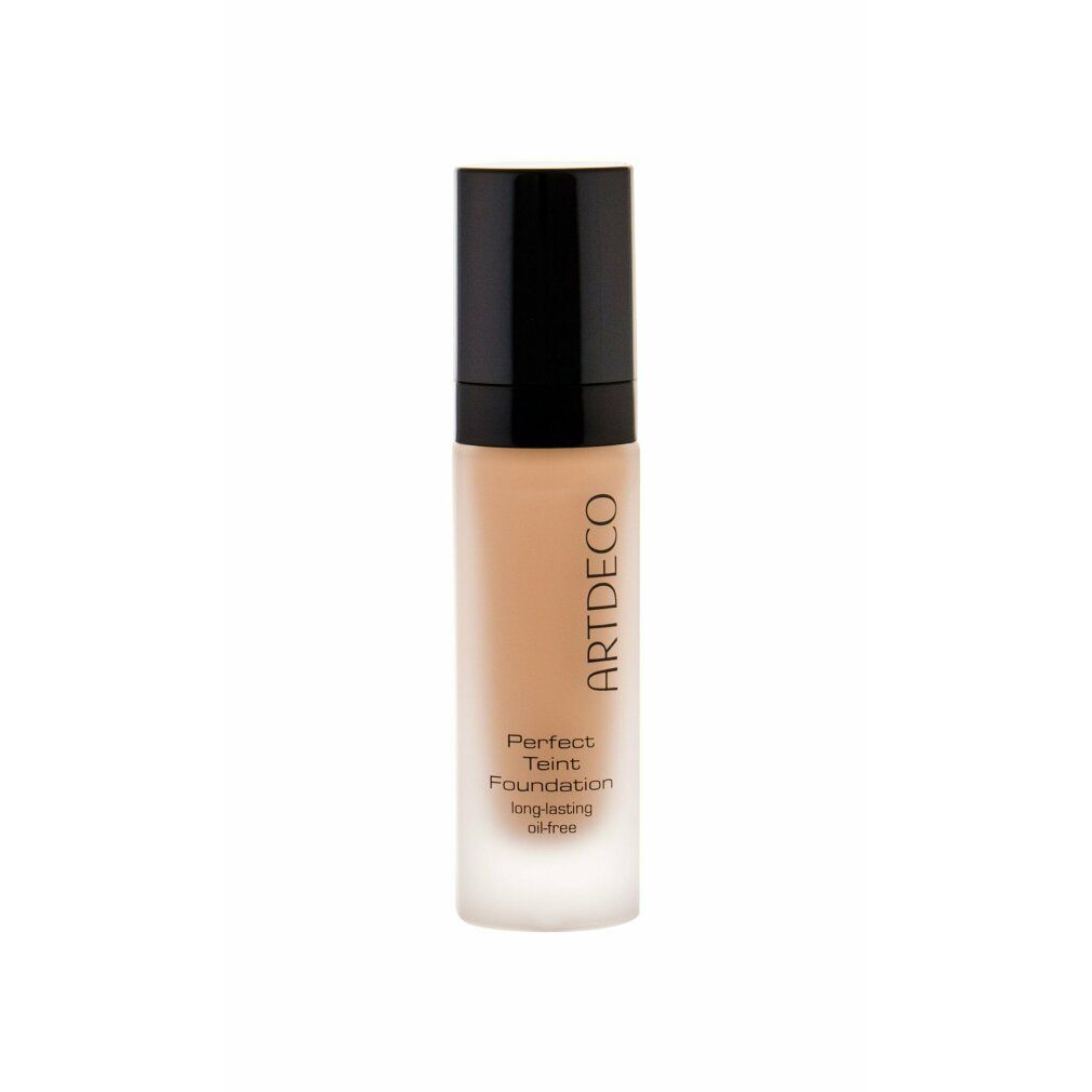 ARTDECO Perfect Teint Foundation Flasche mit schwarzem Pumpspender und beigem Inhalt.