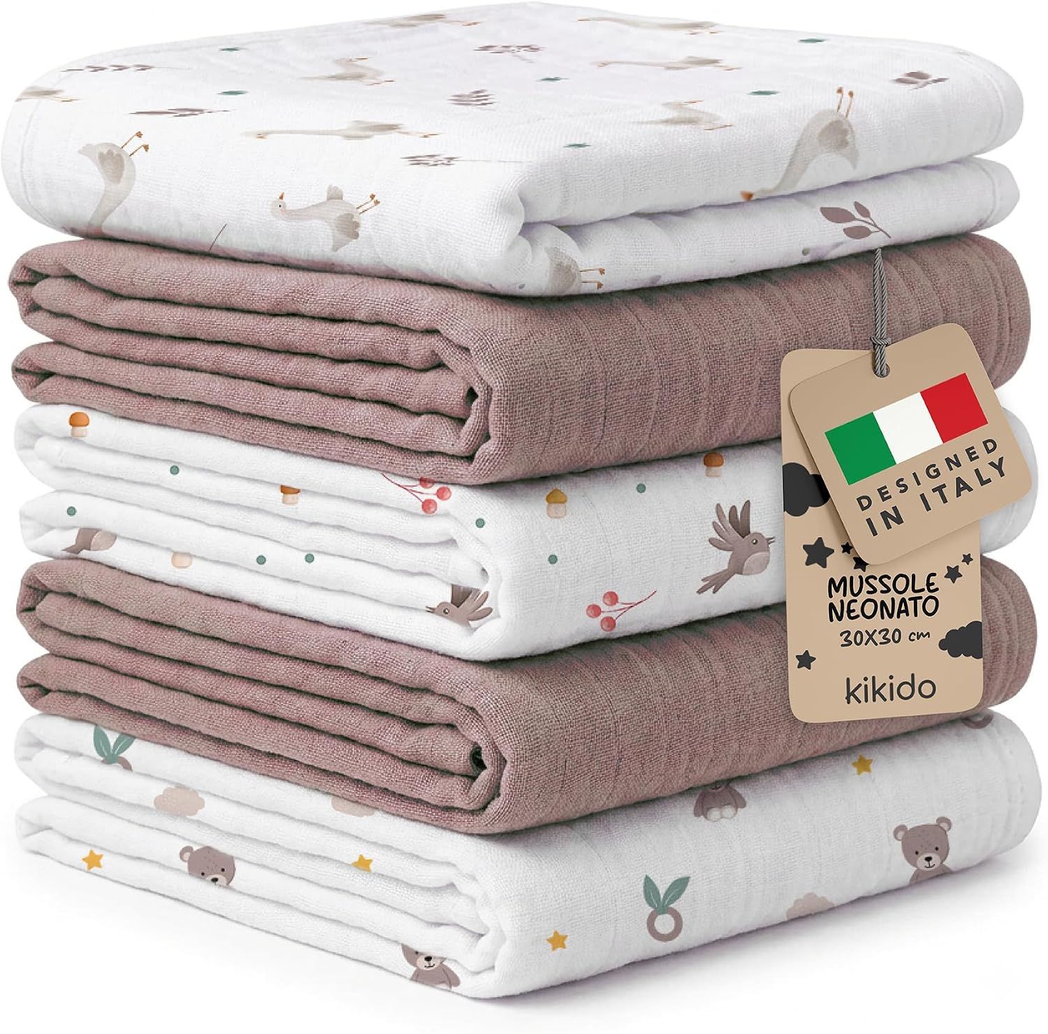 Kikido Mullwindeln Baby 100% Baumwolle