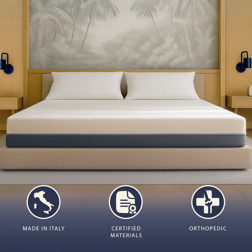 The White Stone Matratze 140x190 Memory Schaum und Waterfoam Hoch 22 cm