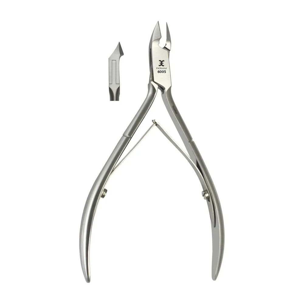 Edelstahl-Nagelhautzange mit separatem Aufsatz. Modell 6005.