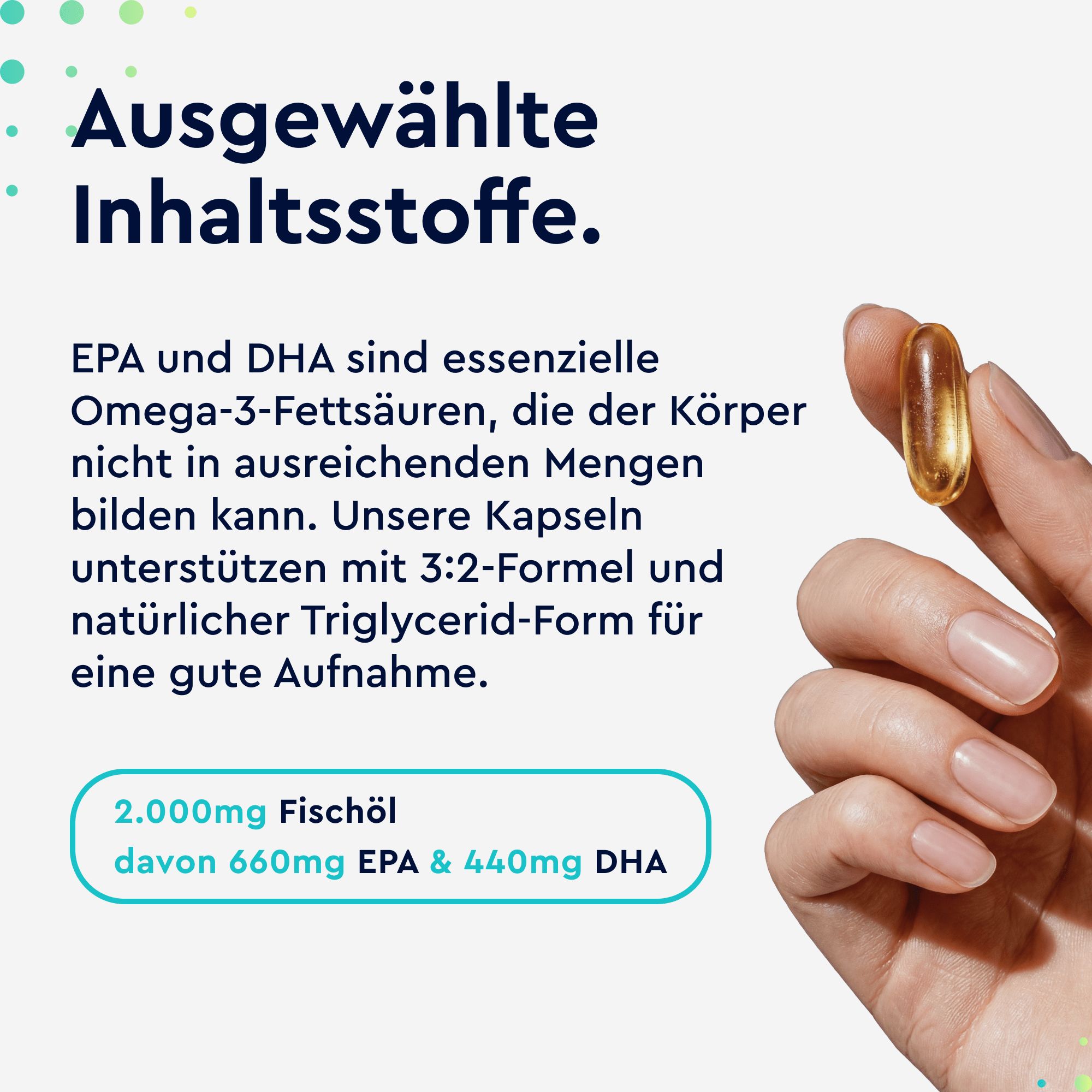 gloryfeel ® Omega 3 Fischöl 660mg EPA und 440mg DHA Kapseln
