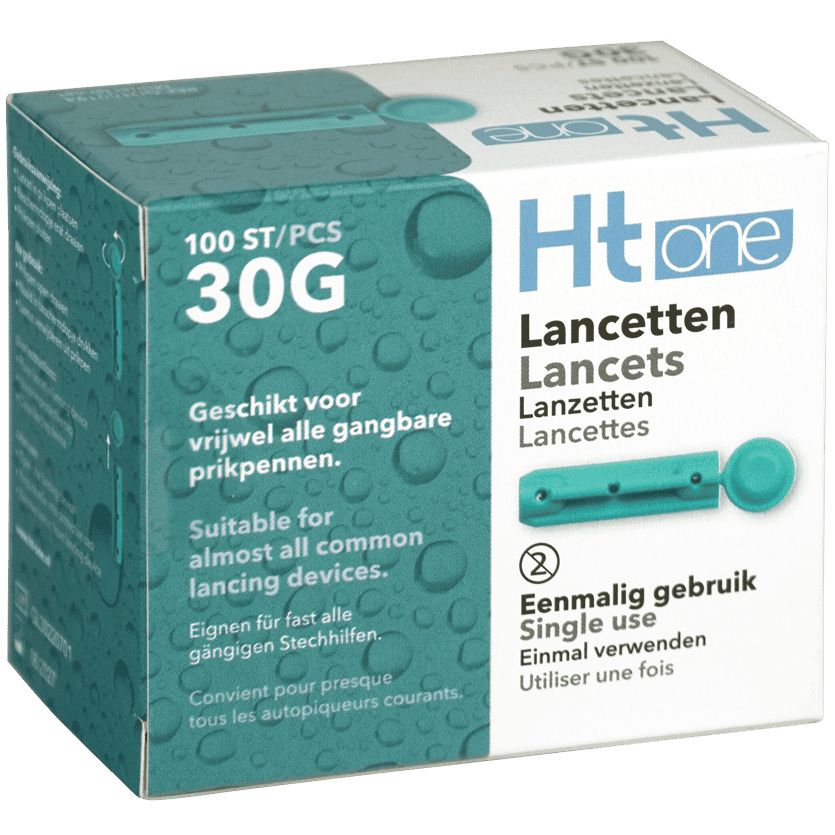 Htone Lanzetten, 30G, 100 Stück. Geeignet für fast alle gängigen Stechhilfen.