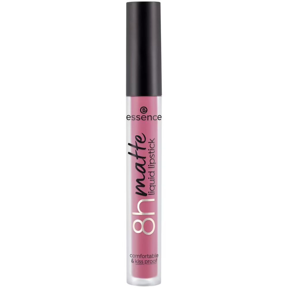 Flüssiger Lippenstift in rosa. Aufschrift: 8h matte liquid lipstick, comfortable & kiss proof.
