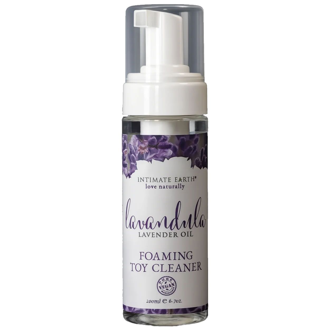 Intimate Earth Lavandula Schaumreiniger für Spielzeug mit Lavendelöl. Pumpflasche mit 200ml.