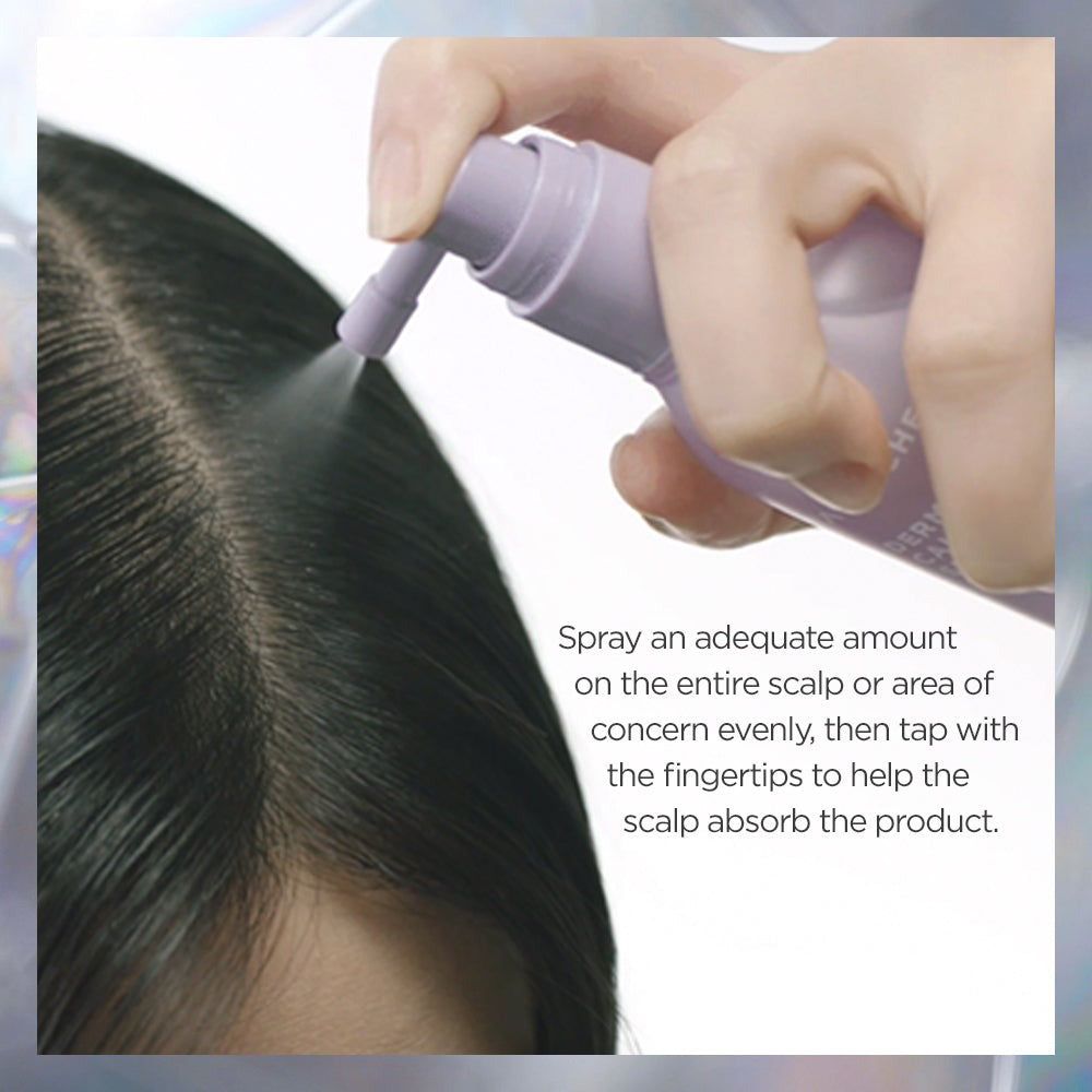 Anwendung AYUNCHE Derma Calming Scalp Serum auf der Kopfhaut.
