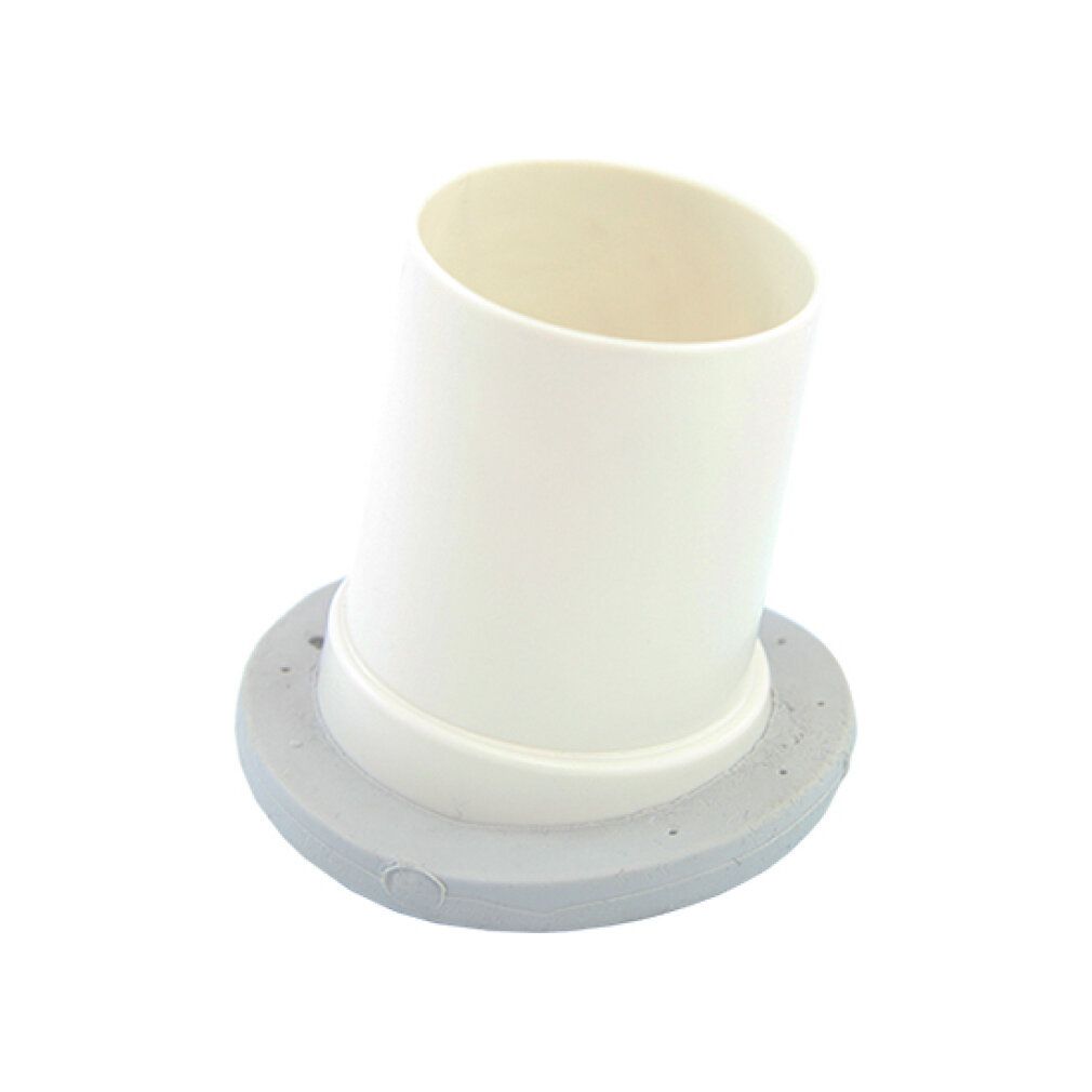 Weißer Zylinder mit grauem Sockel, Ersatzteil für Hydropumpen.