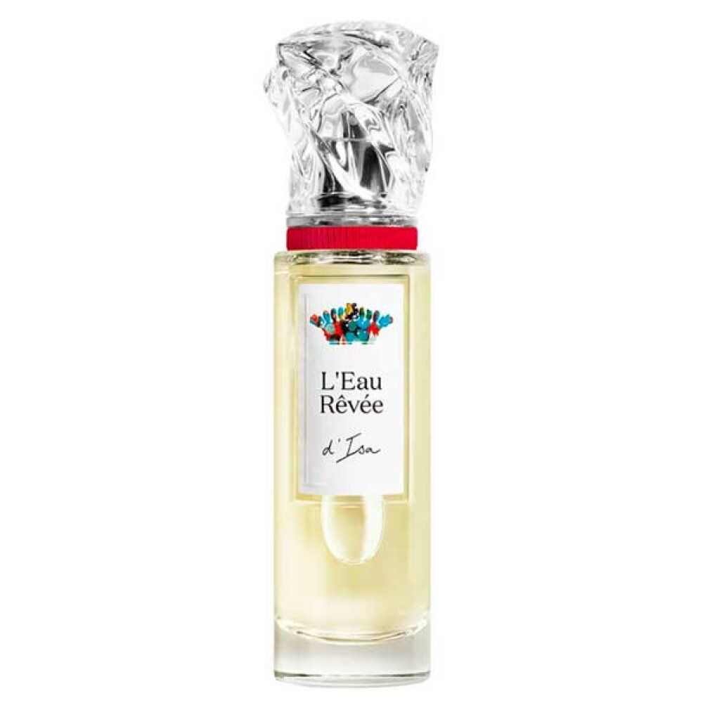 Sisley L'Eau Rêvée d'Isa Eau de Toilette Flakon mit transparentem, strukturiertem Verschluss und rotem Ring.