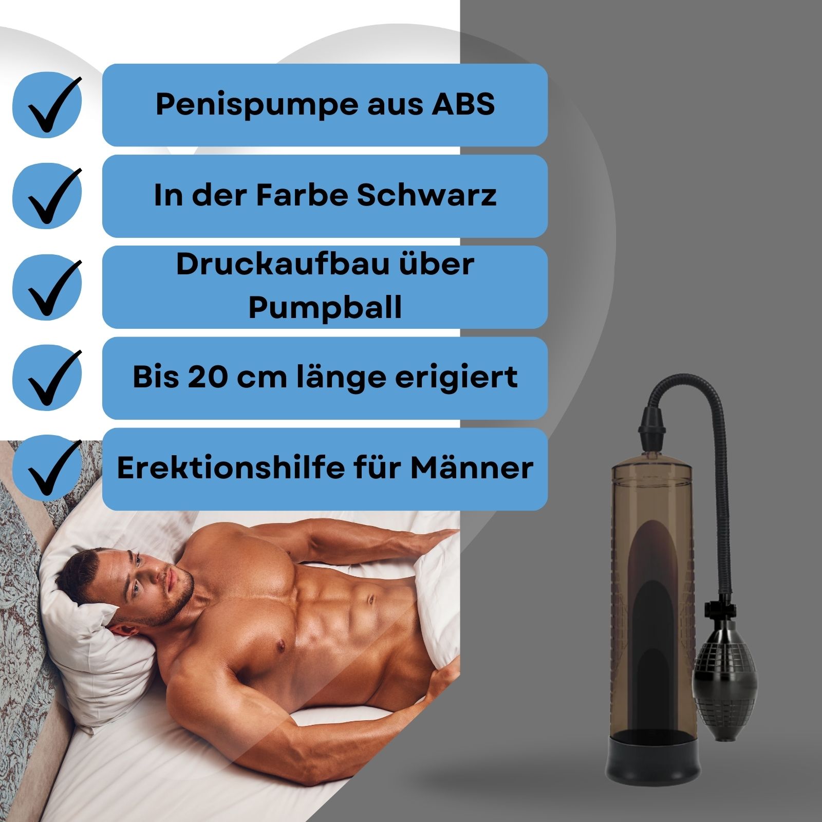 Lovelyness - Penispumpe mit Pumpball - Schwarz