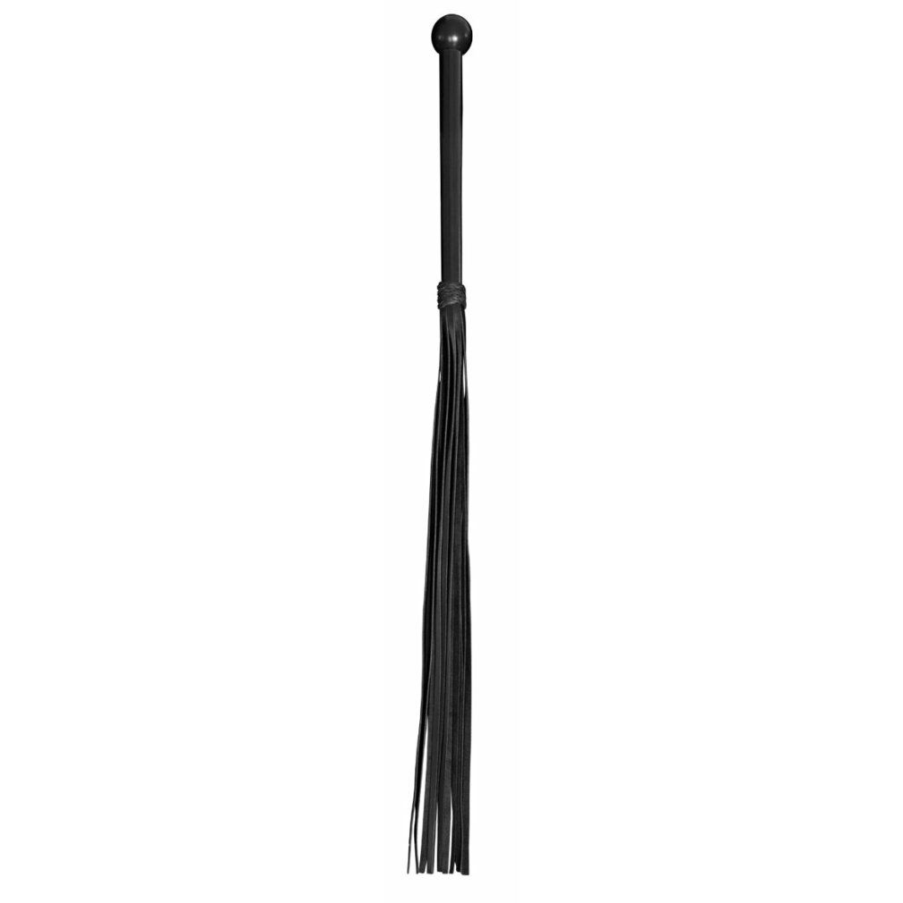 xx-dreamstoys Lederpeitsche mit Kugel-Holzgriff schwarz