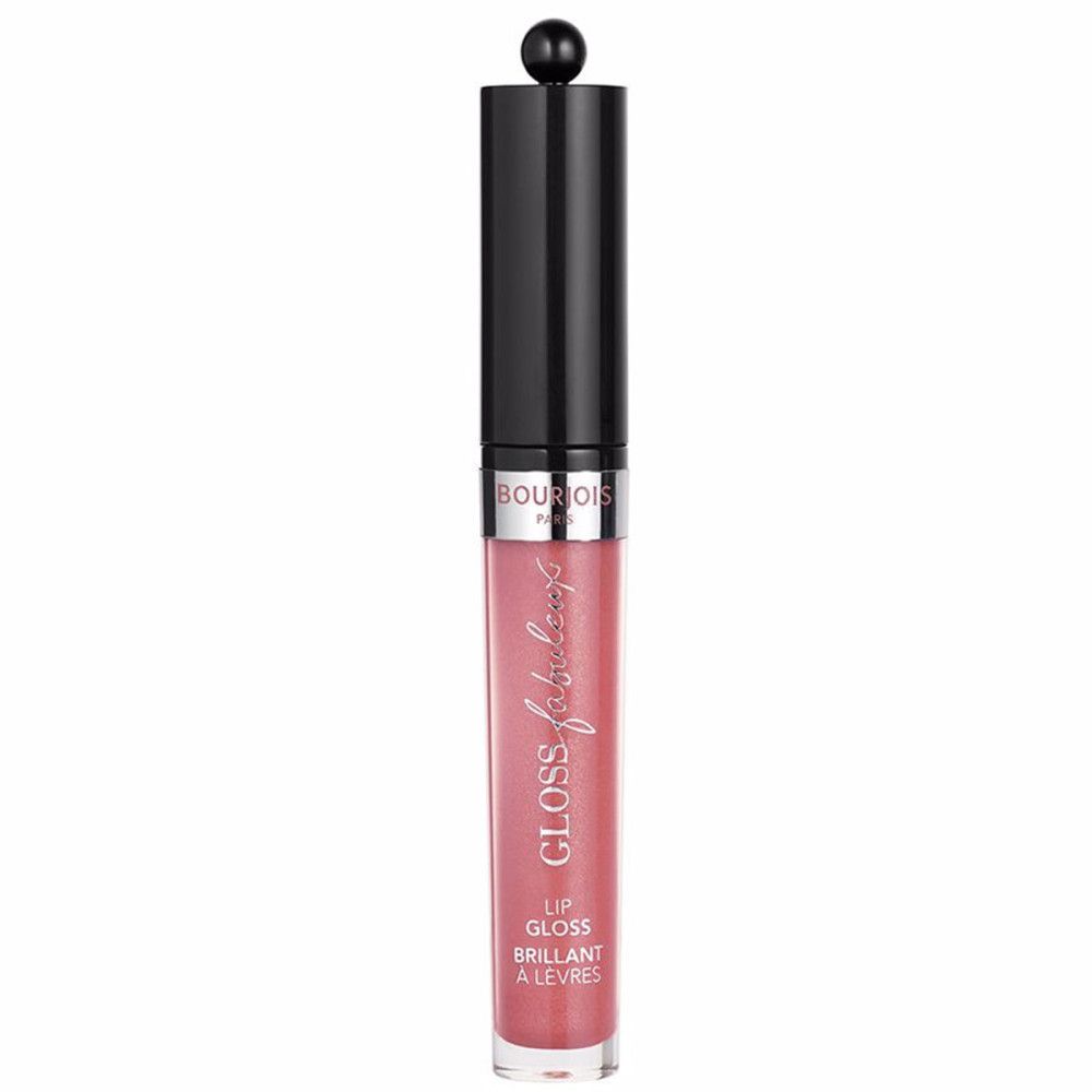 Lipgloss. Schwarzer Deckel, rosa Tube. Schriftzug: Gloss Fabuleux. Bourjois Paris.