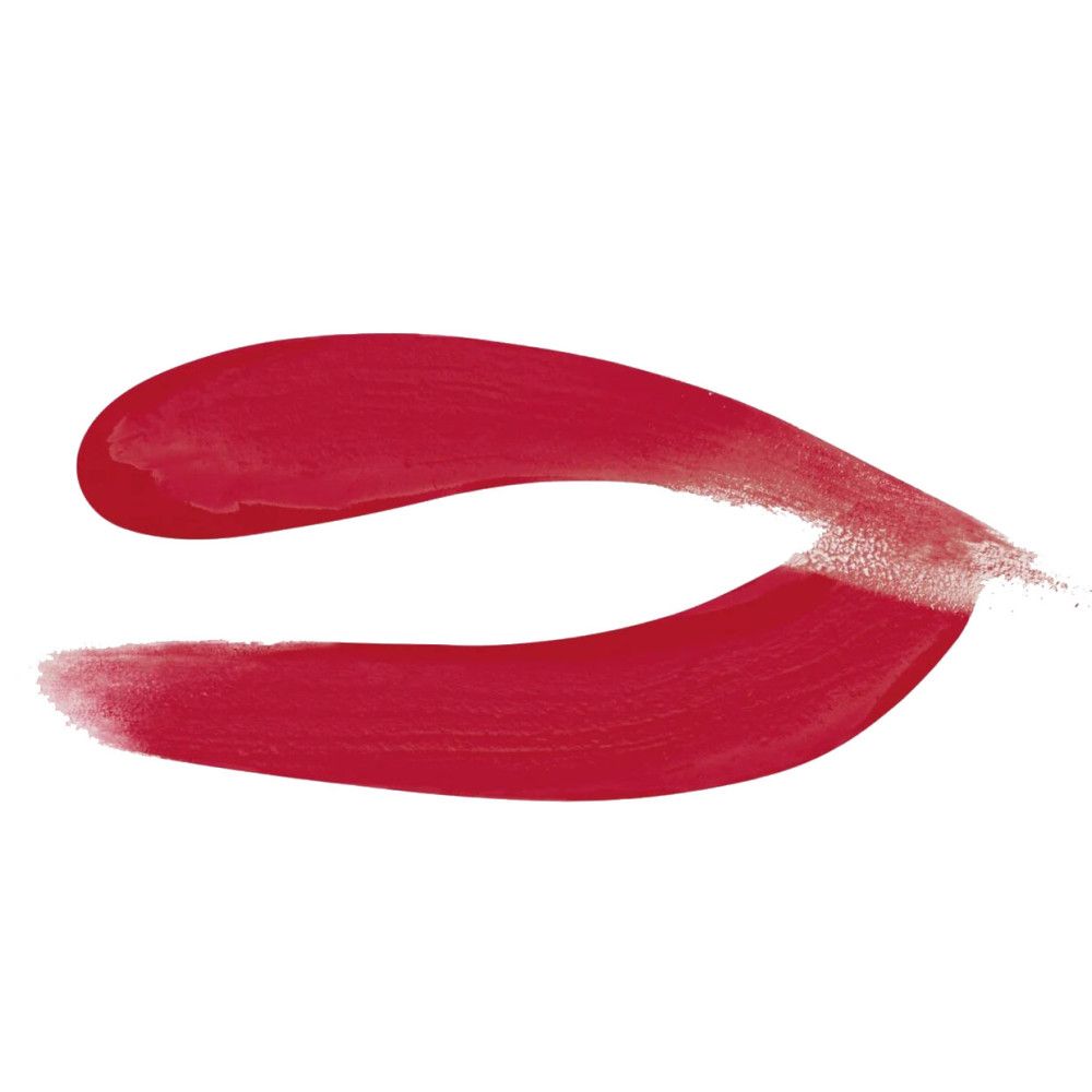 Roter Lippenstift-Abstrich. Form wie ein Paar Lippen.