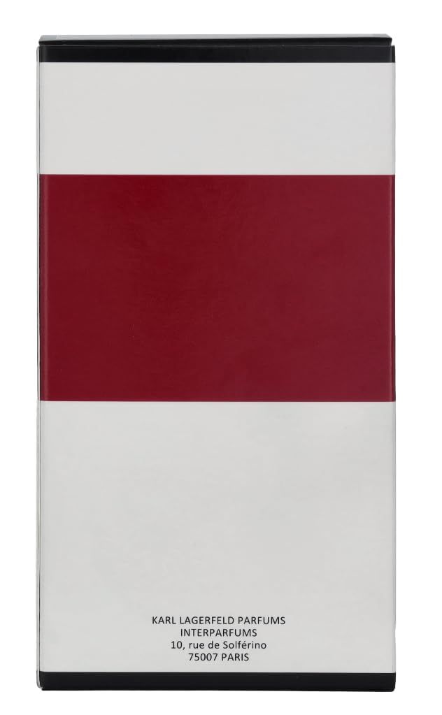 Fleur De Mûrier Eau De Parfum Spray Verpackung. Rückseite der weißen und roten Schachtel mit Text.