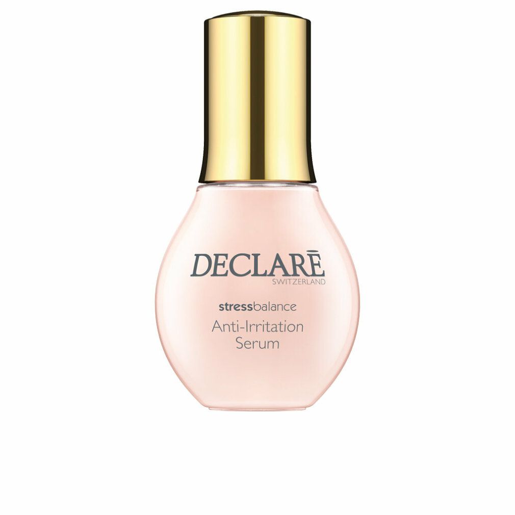 Rosa Serumflasche mit goldenem Deckel. DECLARÉ Stress Balance Anti-Irritation Serum.