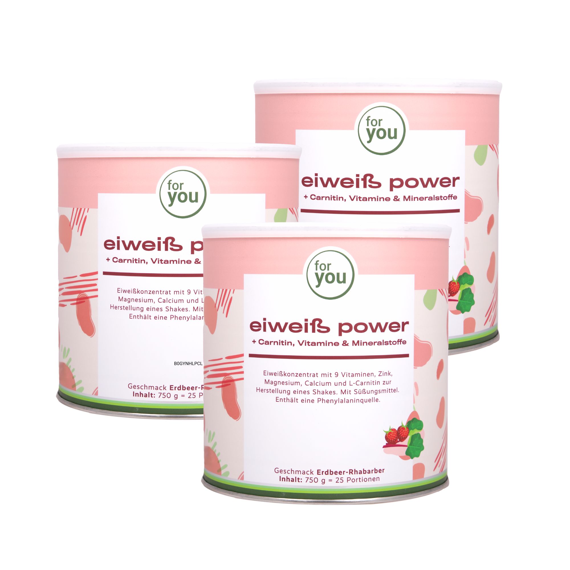 Dose "eiweiß power" Cookies & Cream Geschmack mit Shaker und Schneebesen.