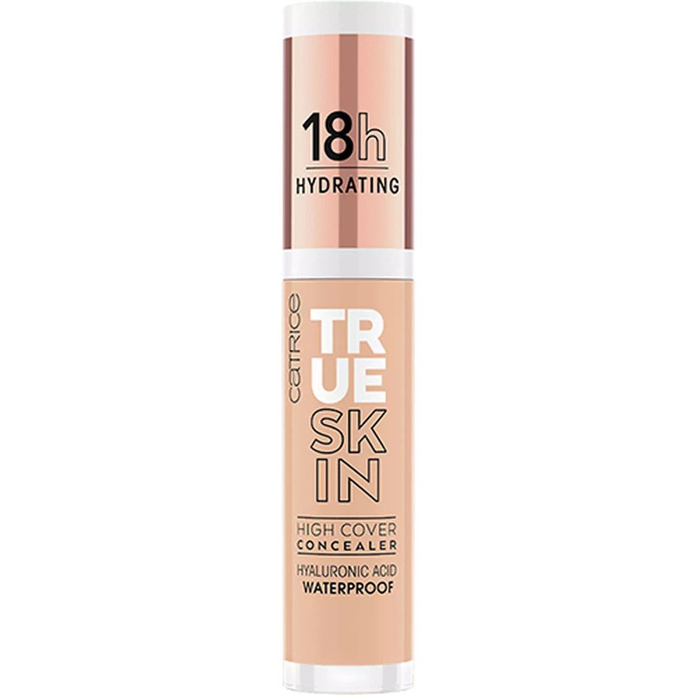 Concealer-Tube mit Aufschrift: True Skin, High Cover Concealer, 18h Hydrating. Farbe: Beige.