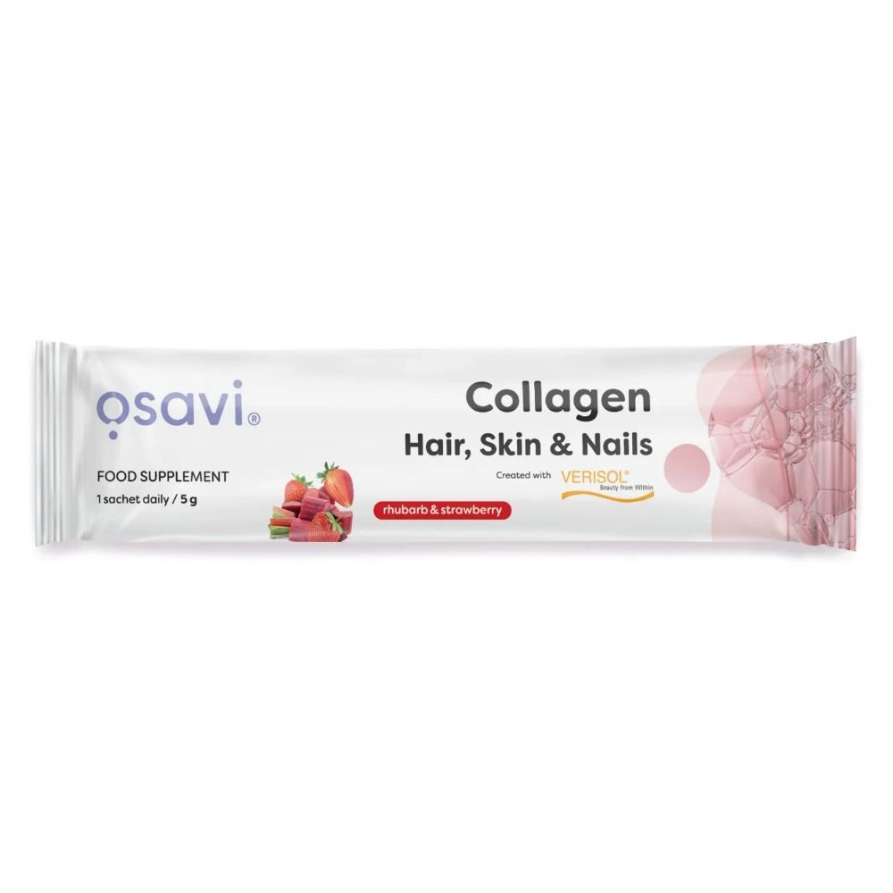 Osavi Kollagenpeptide (Haare, Haut & Nägel), Geschmacksrichtung Rhabarber & Erdbeere