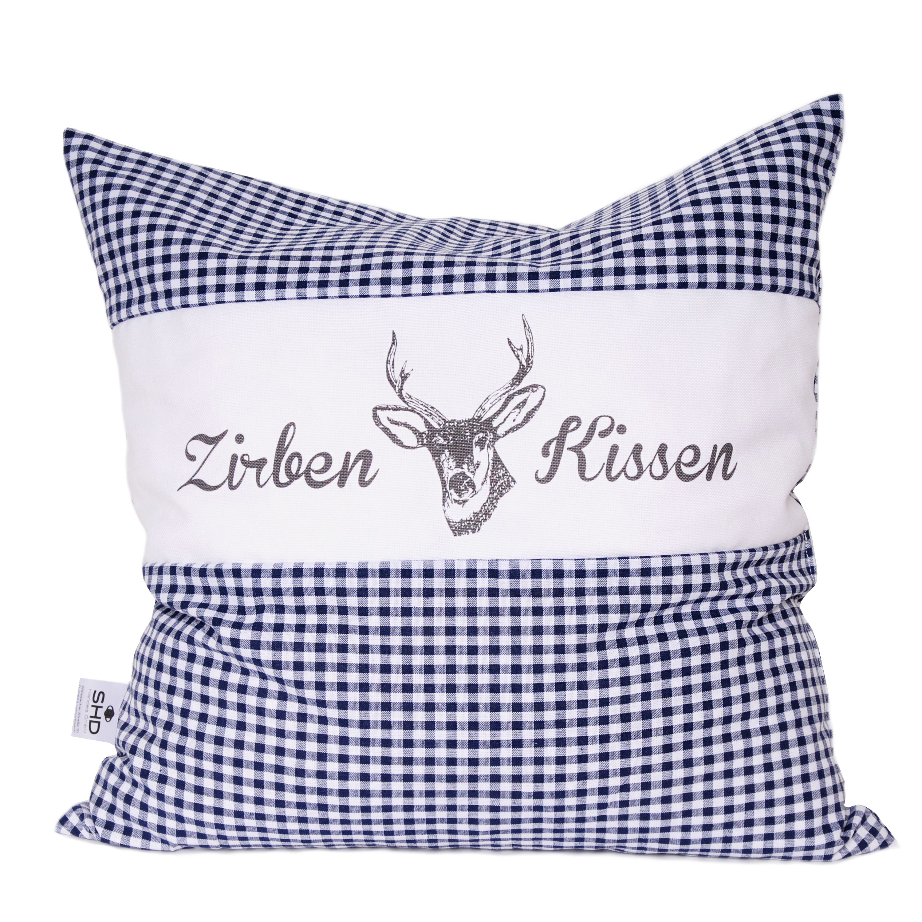 Zirbenkissen Vichy Blau 40 x 40 cm