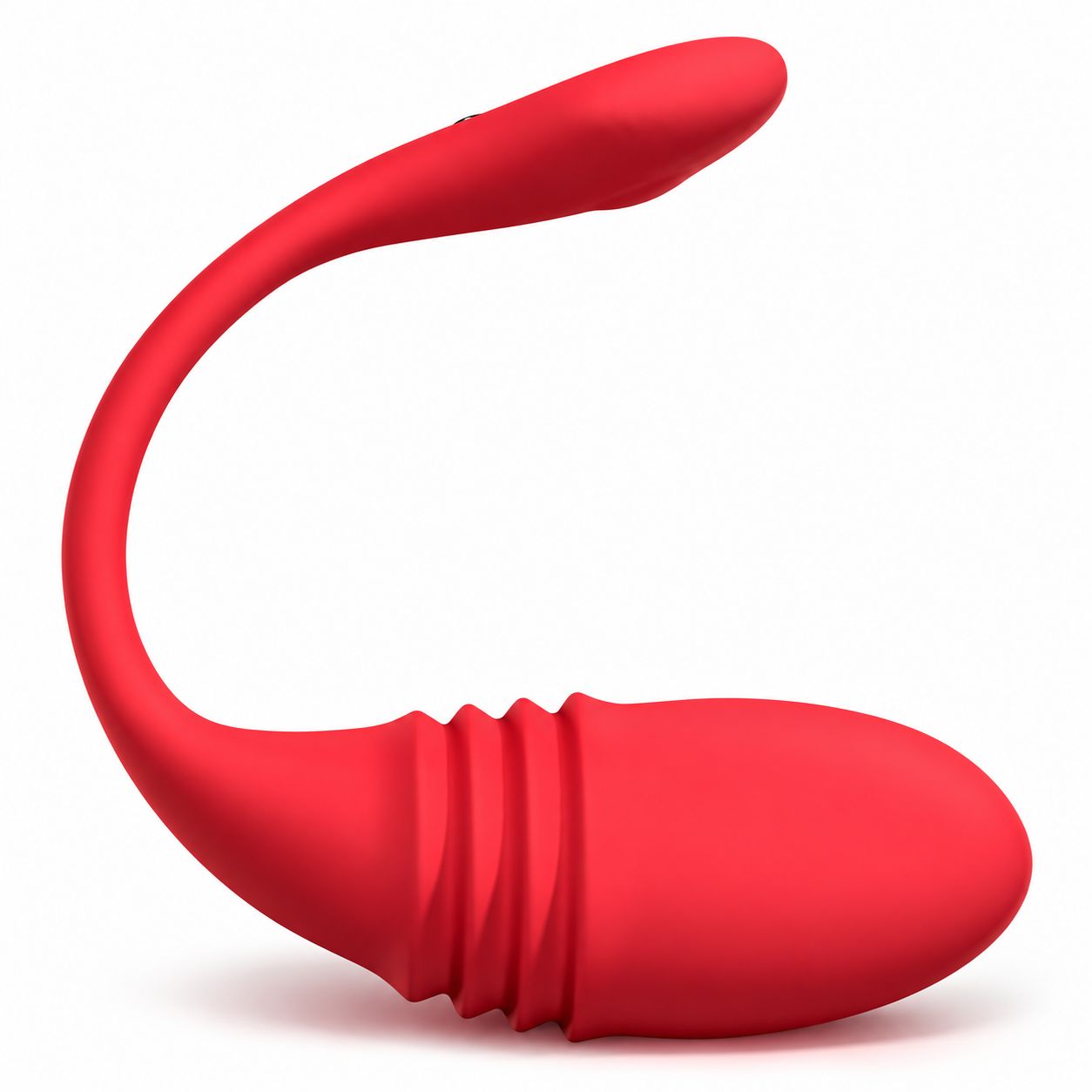 App-gesteuerter, rosa Vibrator mit detaillierten Abmessungen und Ansichten.