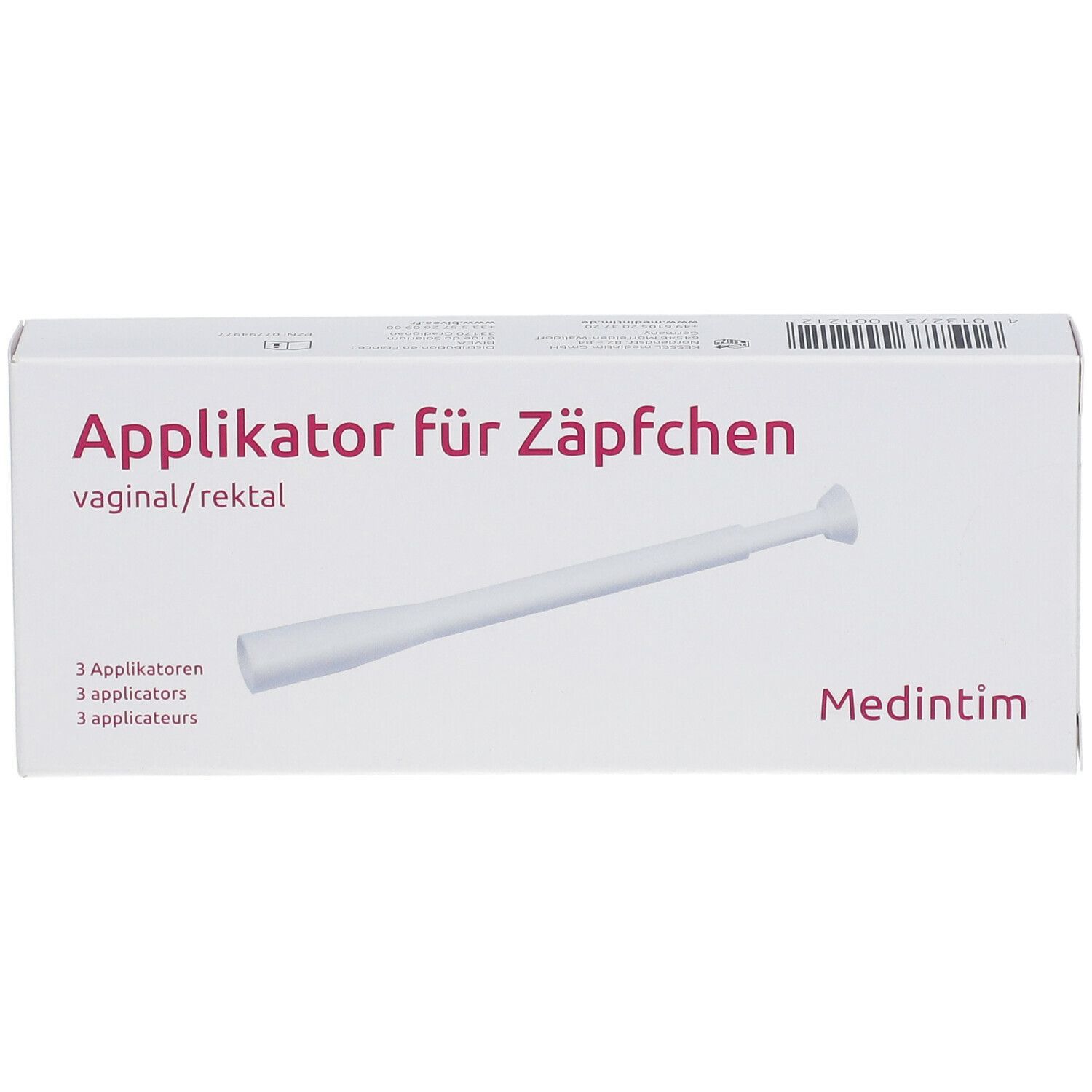 Vaginal Applikator für Zäpfchen