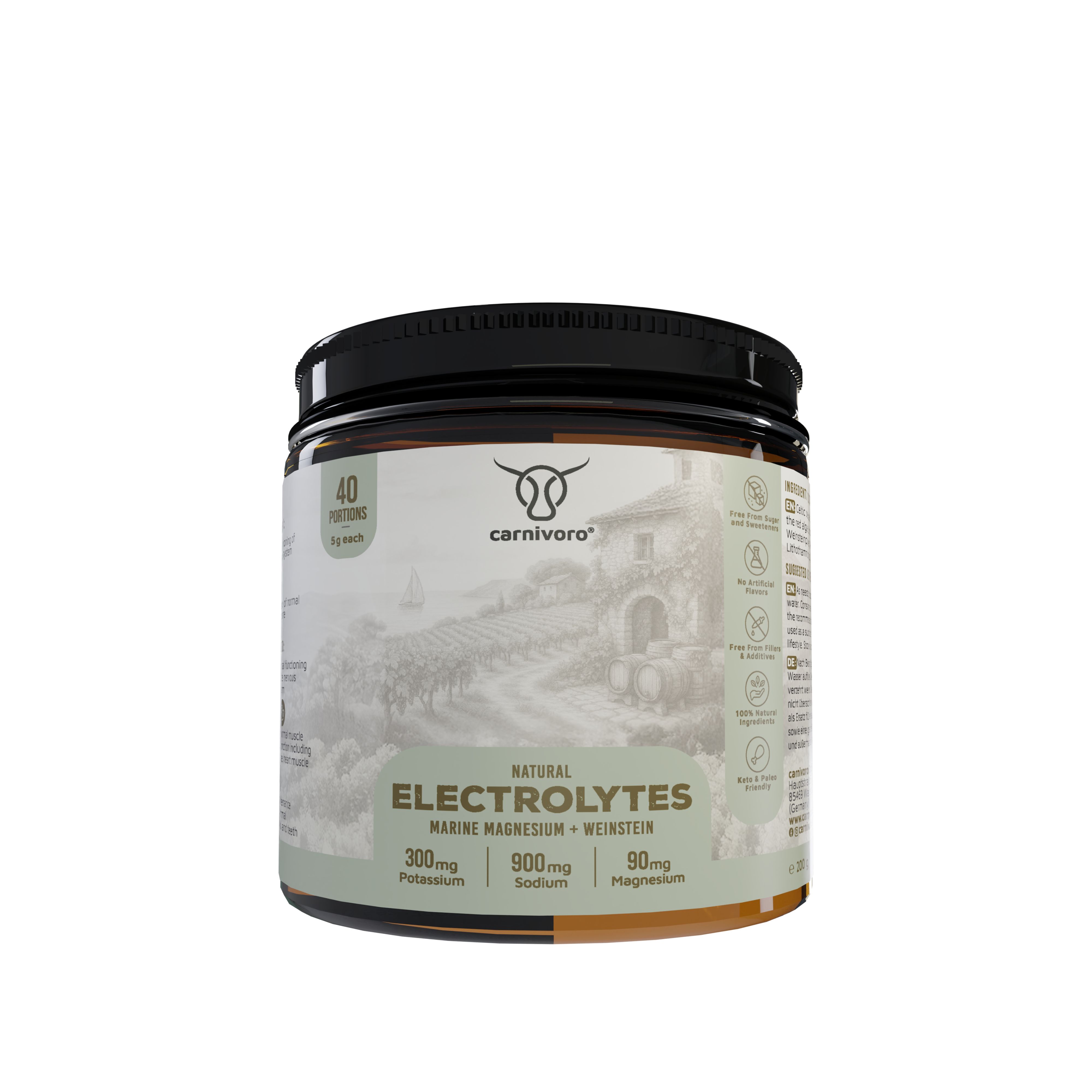 carnivoro® Natürliche Elektrolyte - Ohne Zucker - Ohne Süßstoff - KETO - Elektrolytgetränk Pulver