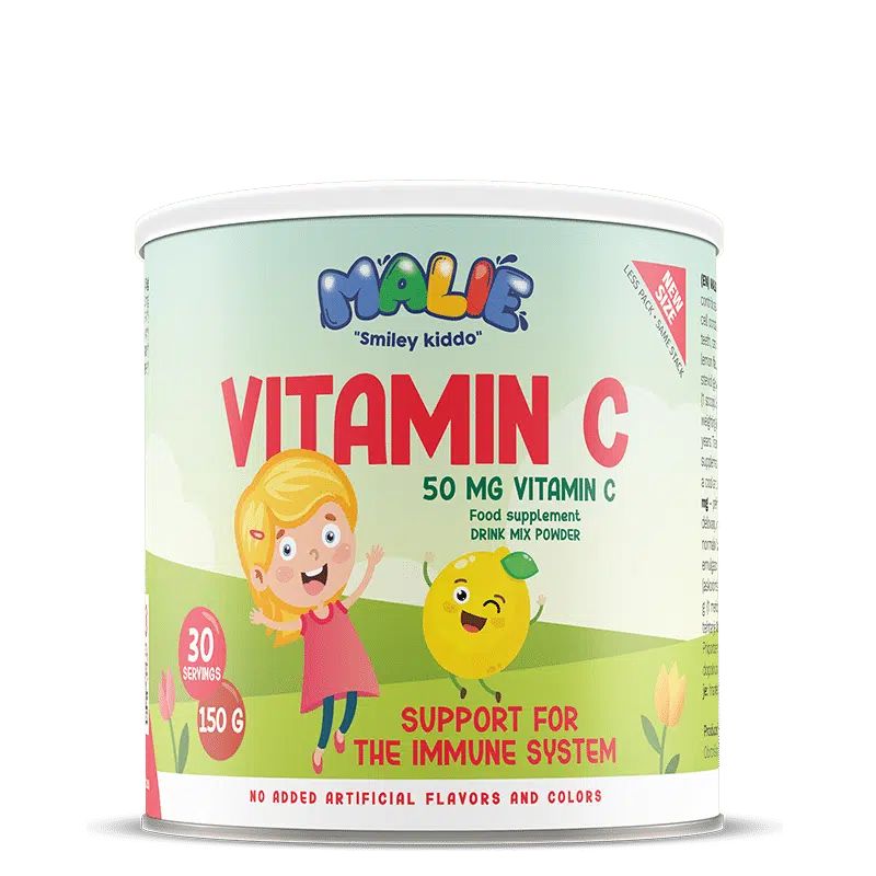Dose Malie Vitamin C, 50 mg, 150 g, für das Immunsystem.