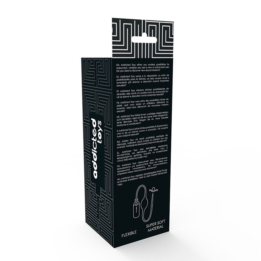 Verpackung für Enema-Set. Schwarze Box mit Text und Produktabbildung.