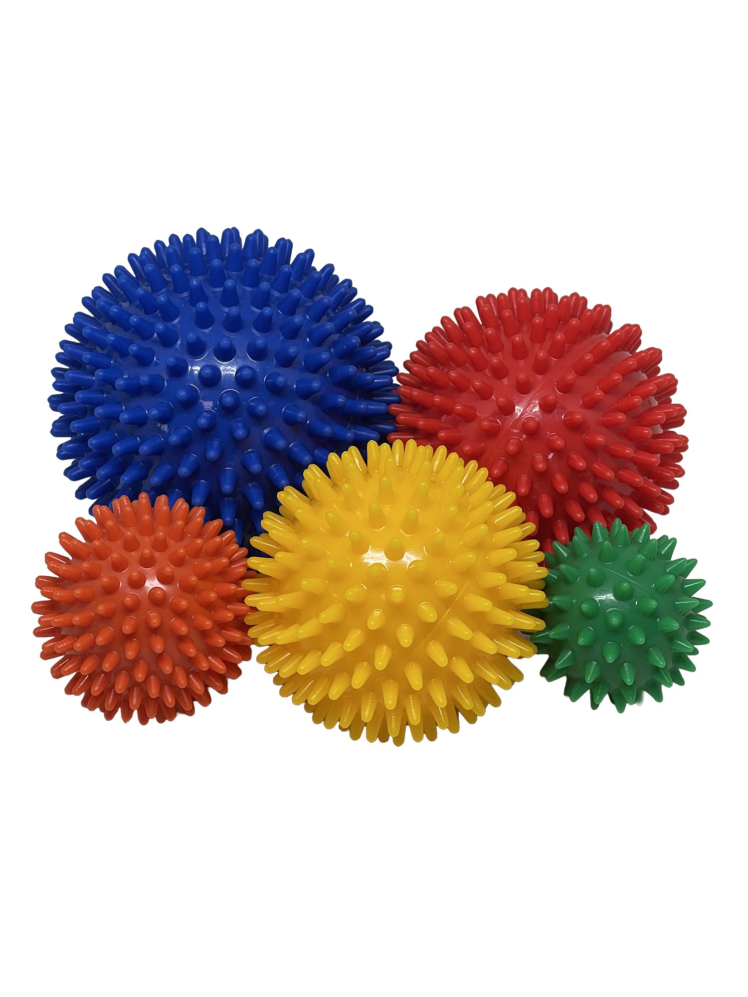 Igelball 5er-Set (blau - rot - gelb - orange - grün)