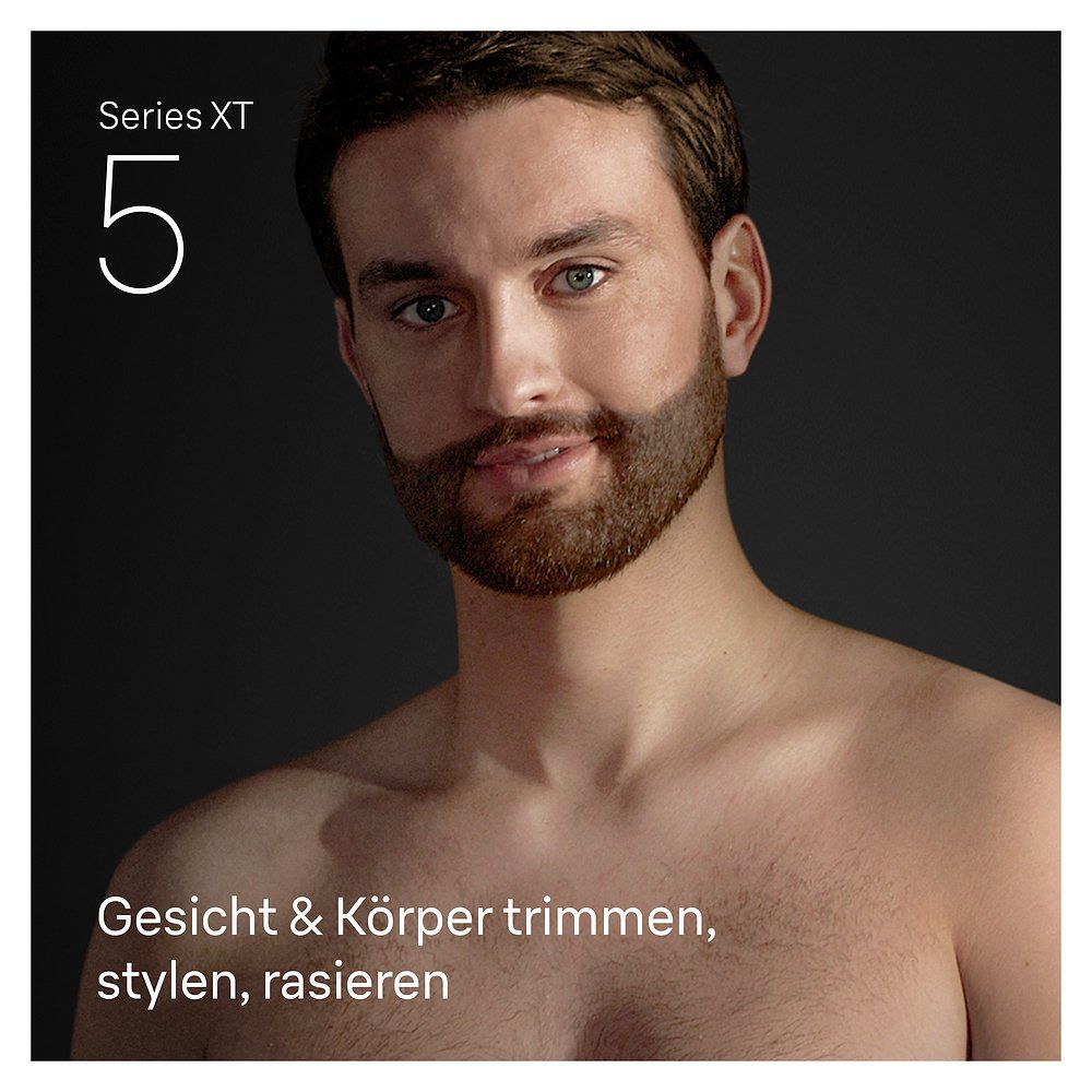 Braun Series XT5 All-in-One, Trimmer, Styler, Rasierer, +7 Zubehörteile, Scharfe 4D-Flex-Klinge, XT