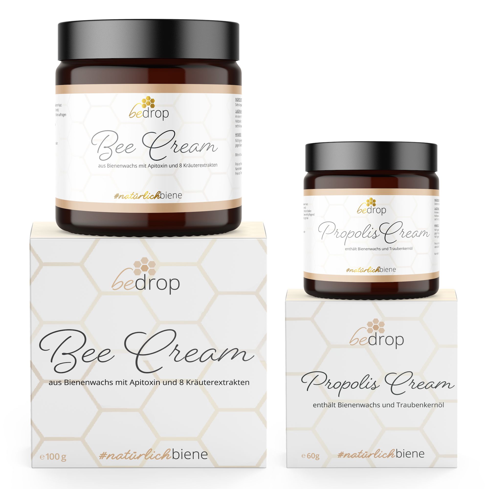 bedrop: Creme-Set | Bee Cream (Bienengiftsalbe) + Propolis Cream (Propolis Salbe)