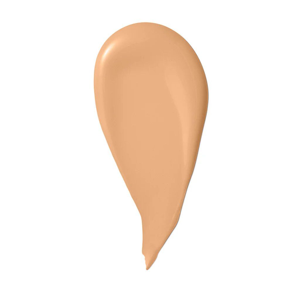 Beige Foundation-Tropfen auf weißem Hintergrund. Form eines Tropfens. Helle Farbe.