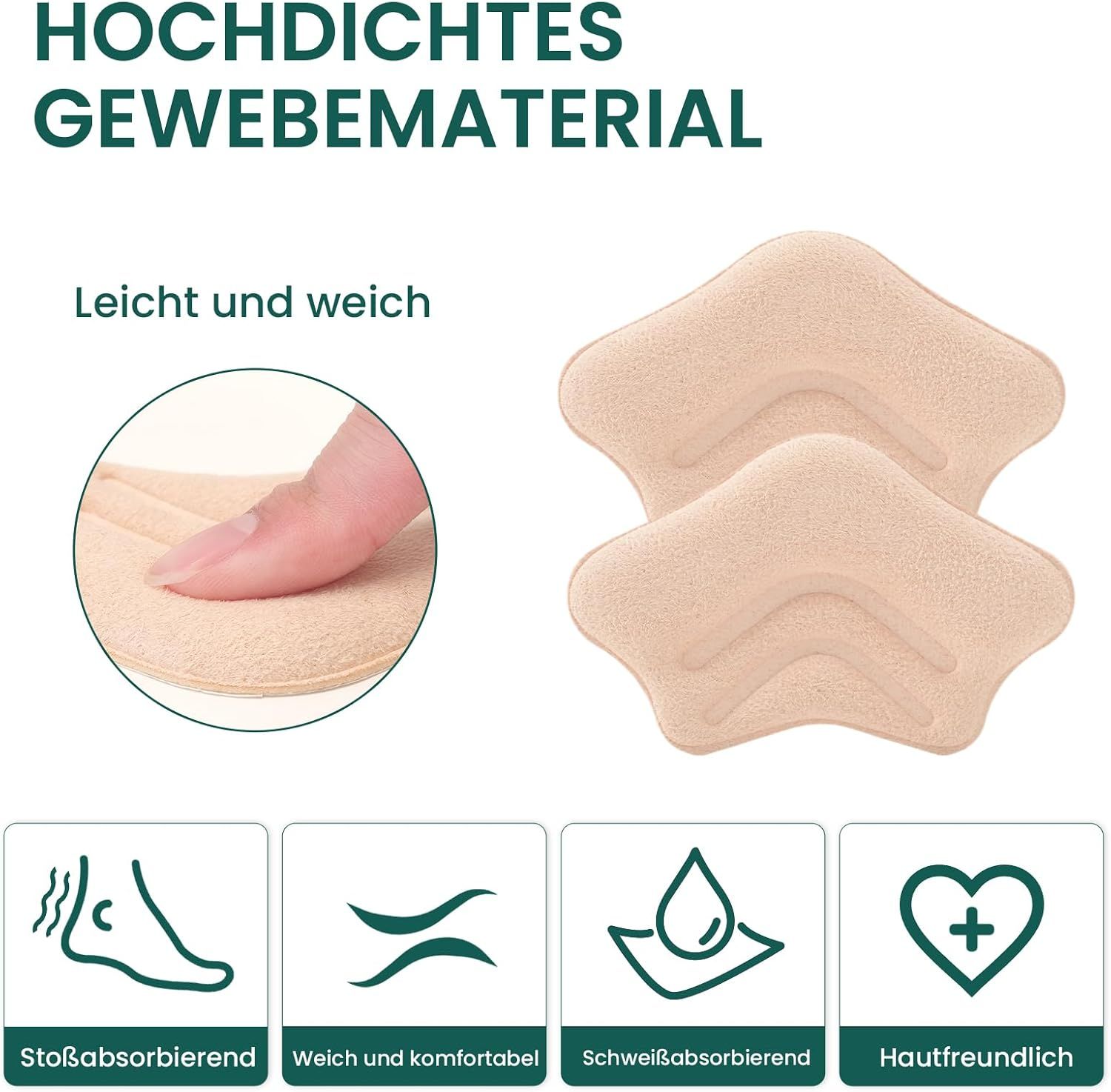 Fersenpolster für Schuhe, 8 Stück.