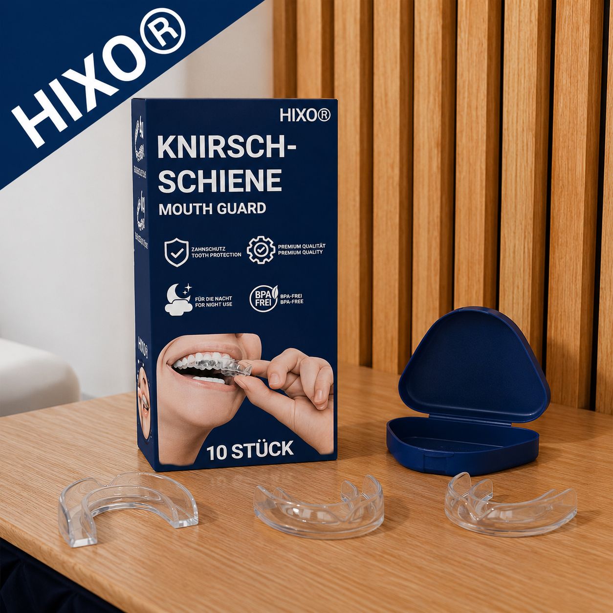 HIXO Knirscherschiene Aufbissschiene BPA-frei (Knirschschiene)