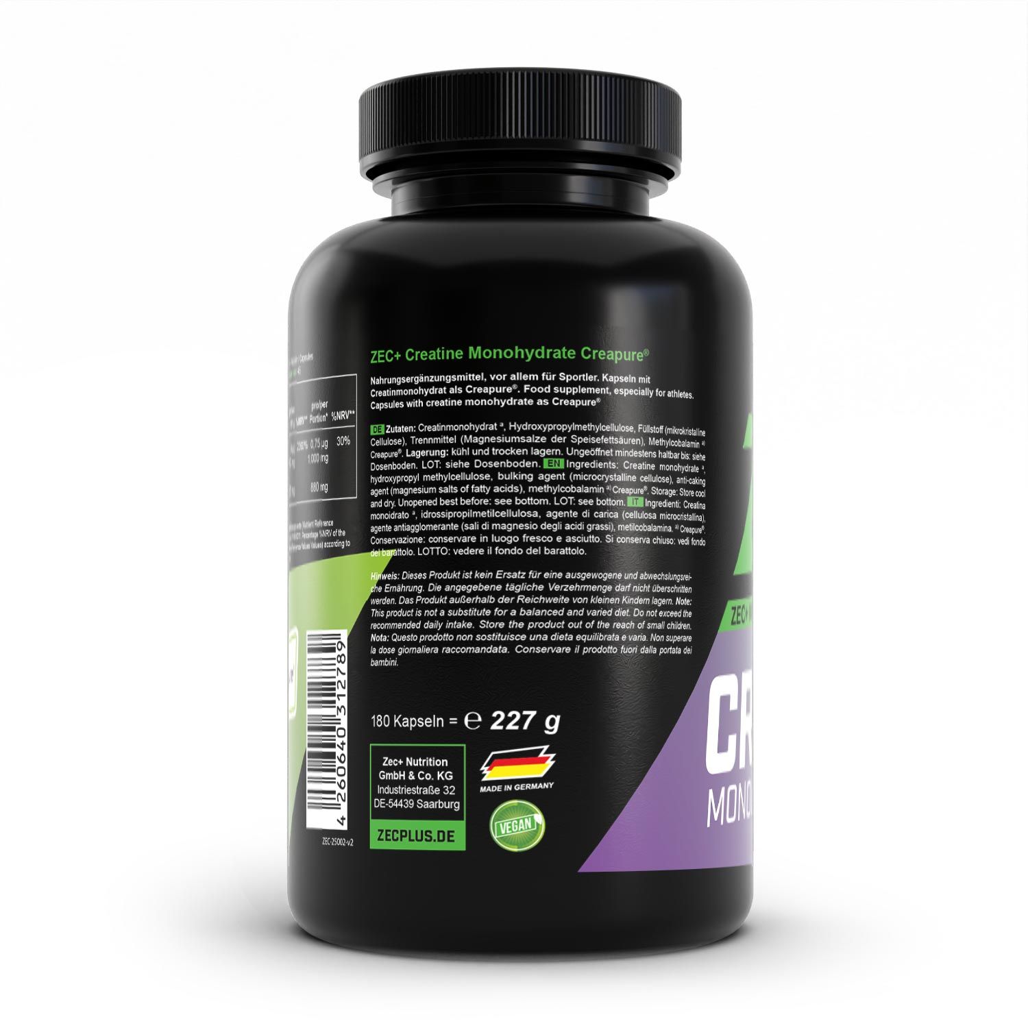 ZEC+ CREATINE MONOHYDRATE CREAPURE Kapseln