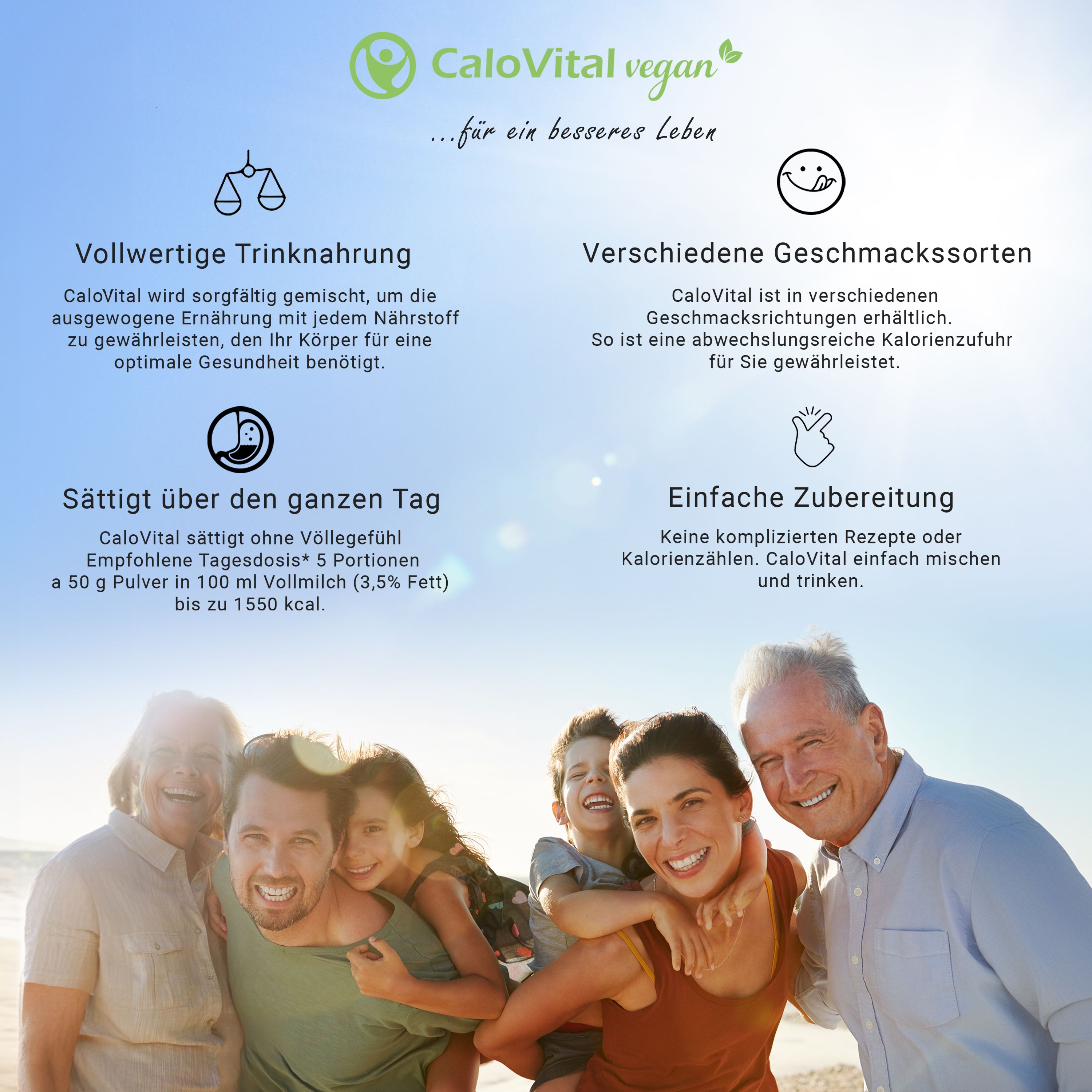 CaloVital VEGAN |  Hochkalorische Trinknahrung für Gewichtszunahme mit Vitaminen und Spurenelementen