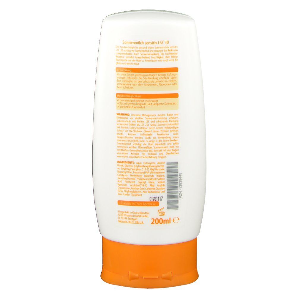 gesund leben Sonnenmilch sensitiv LSF 30