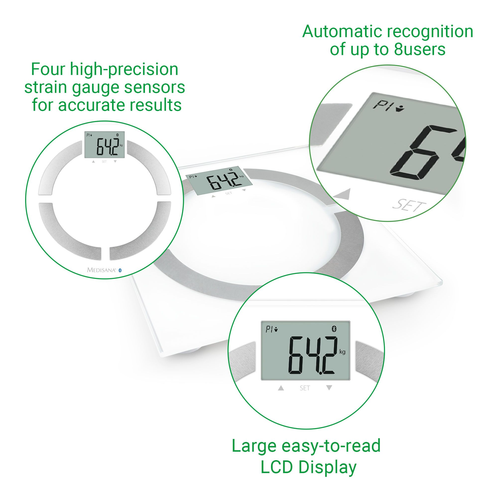 medisana BS 444 connect Körperanalysewaage mit Smartphone App