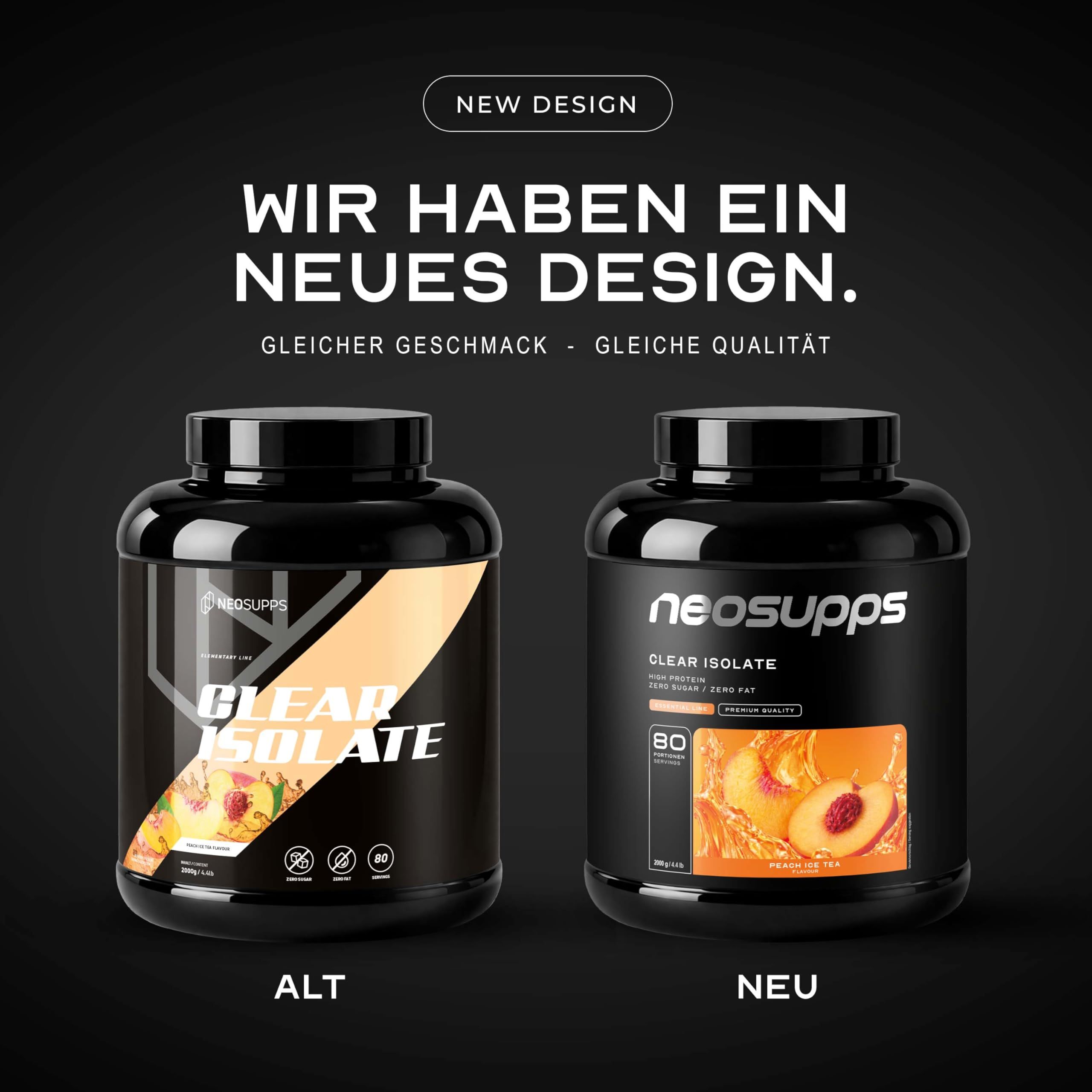 Neosupps Clear Whey Isolat 2000g,  Protein Pulver, Peach Ice Tea  Geschmack, Eiweißpulver