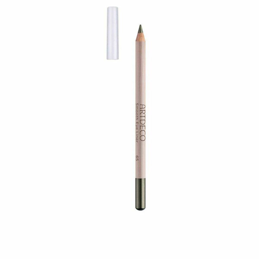 Artdeco Smooth Eye Liner, Holzstift mit grüner Spitze, metallischer Hülse und abgenommener transparenter Kappe. Aufschrift: Smooth Eye Liner, G5.