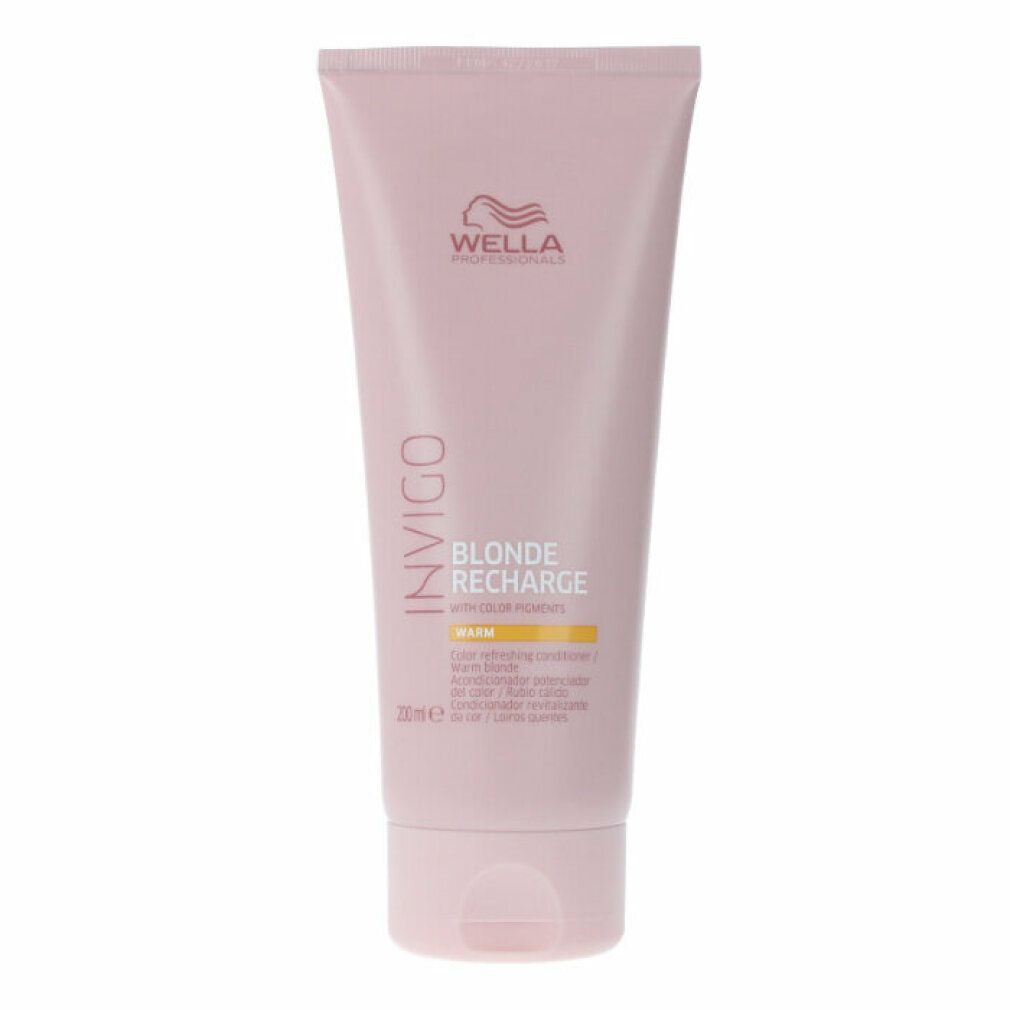 Rosa Tube Wella Invigo Blonde Recharge Conditioner. Text: Warm, 200ml.